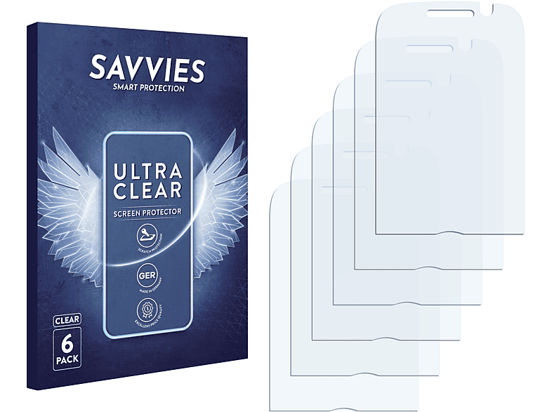 SAVVIES 6x klare Schutzfolie(für Huawei U1280) | Displayschutzfolien & Gläser