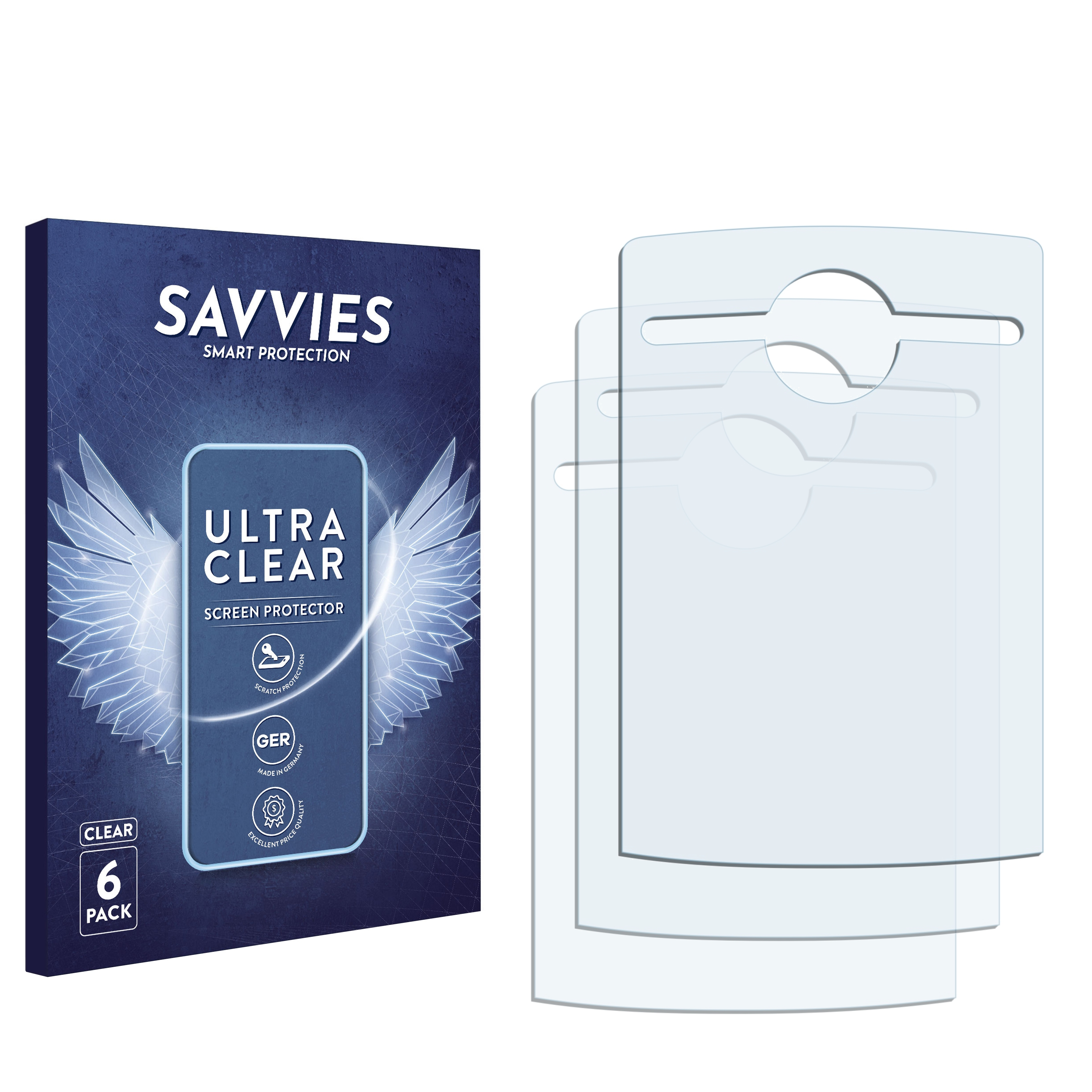 SAVVIES 6x klare Schutzfolie(für Motorola W208)