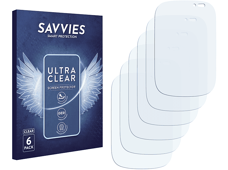 SAVVIES 6x klare Schutzfolie(für ZTE V856 Mimosa Mini)