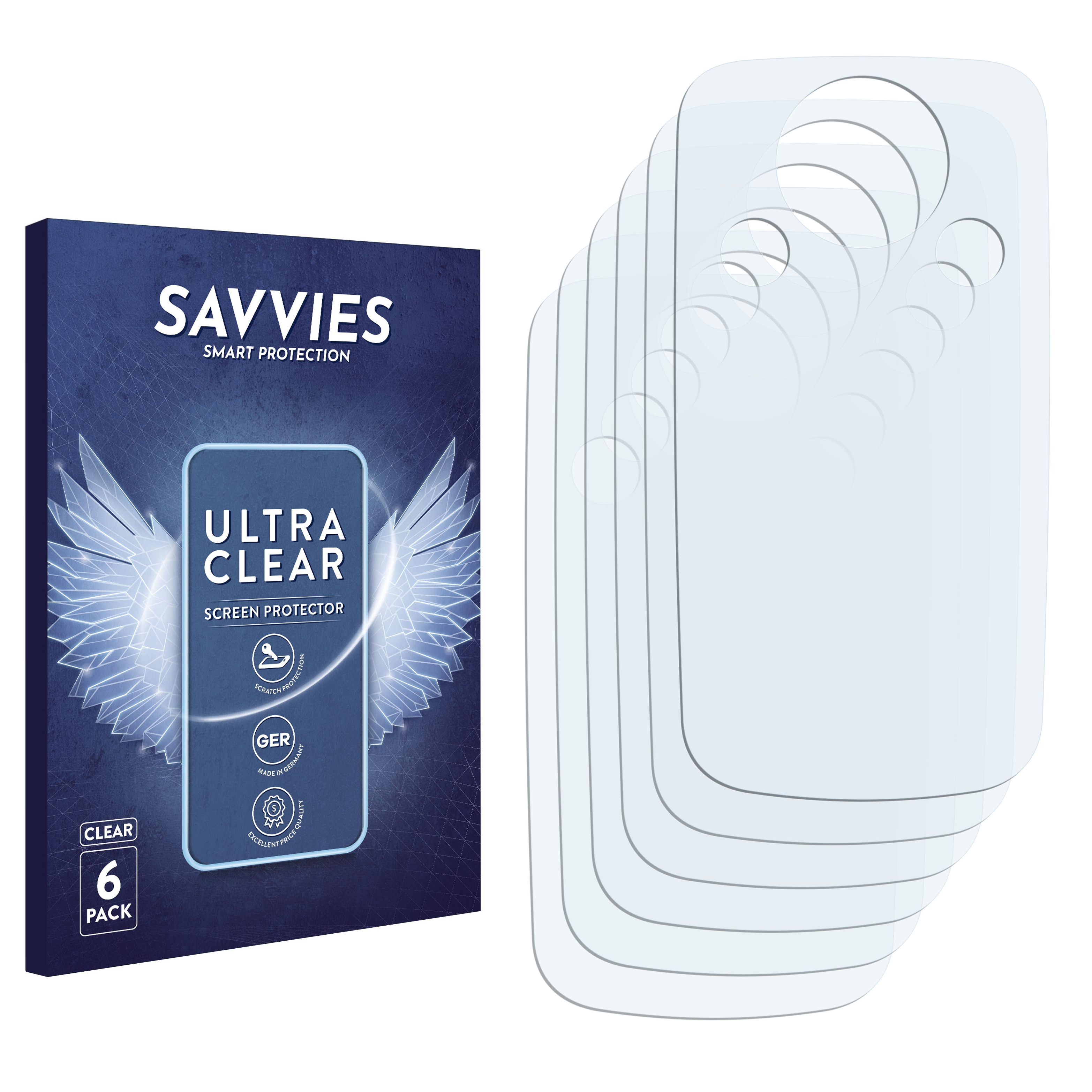 SAVVIES 6x klare Schutzfolie(für Samsung HMX-E10)