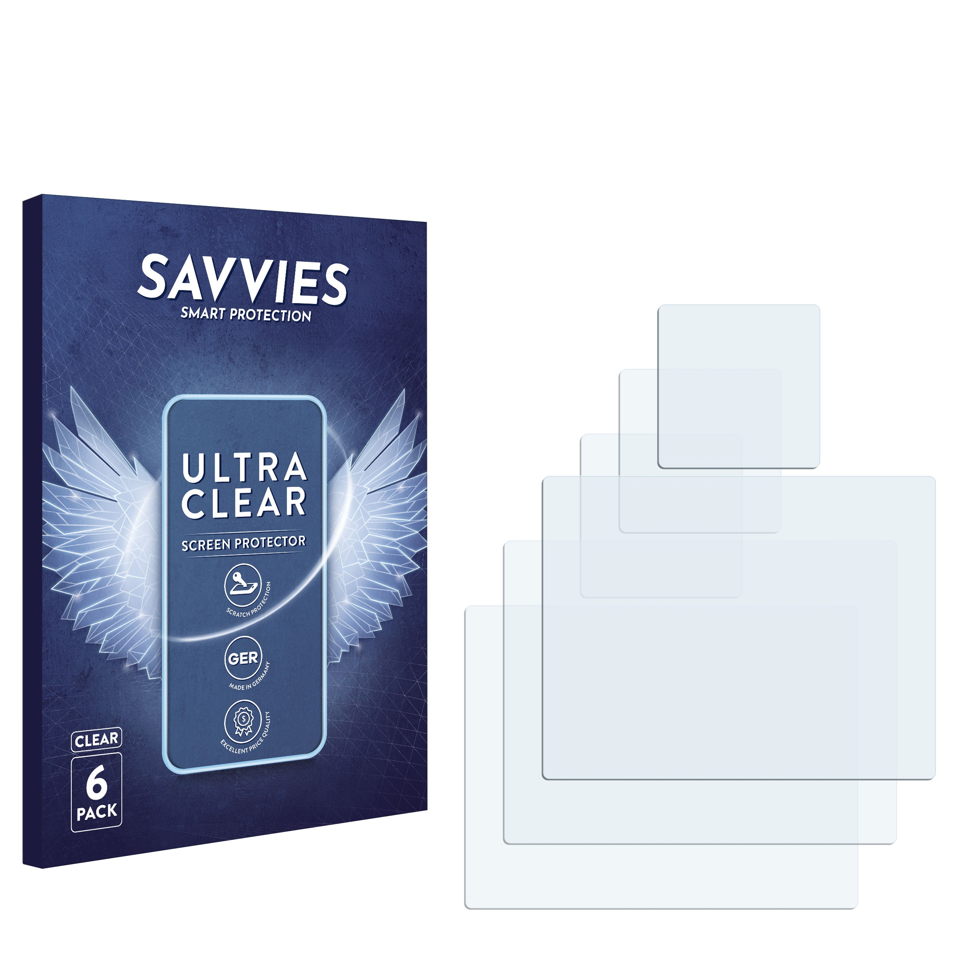 SAVVIES 6x klare Schutzfolie(für GoPro 4 Hero Silver)