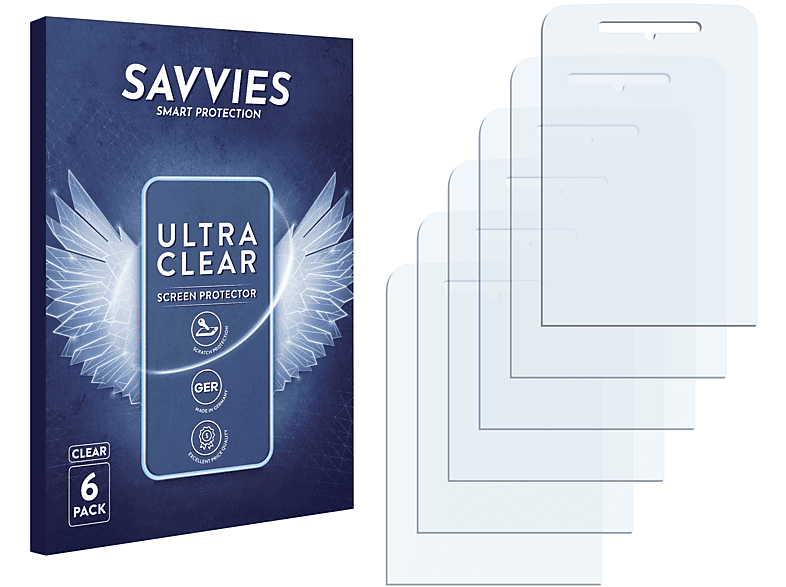 SAVVIES 6x klare Schutzfolie(für Philips Xenium X100)