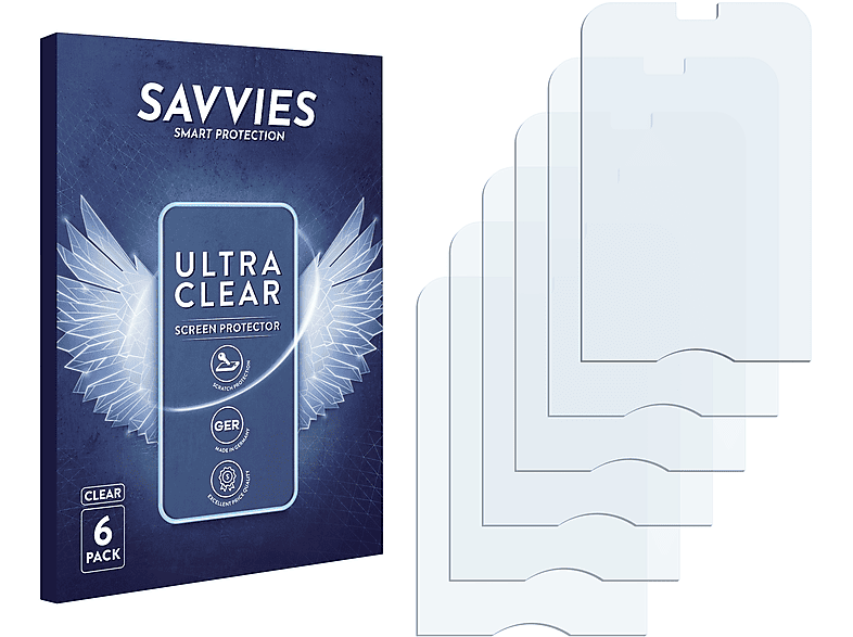 SAVVIES 6x klare Schutzfolie(für Toshiba Portege G500) | Displayschutzfolien & Gläser