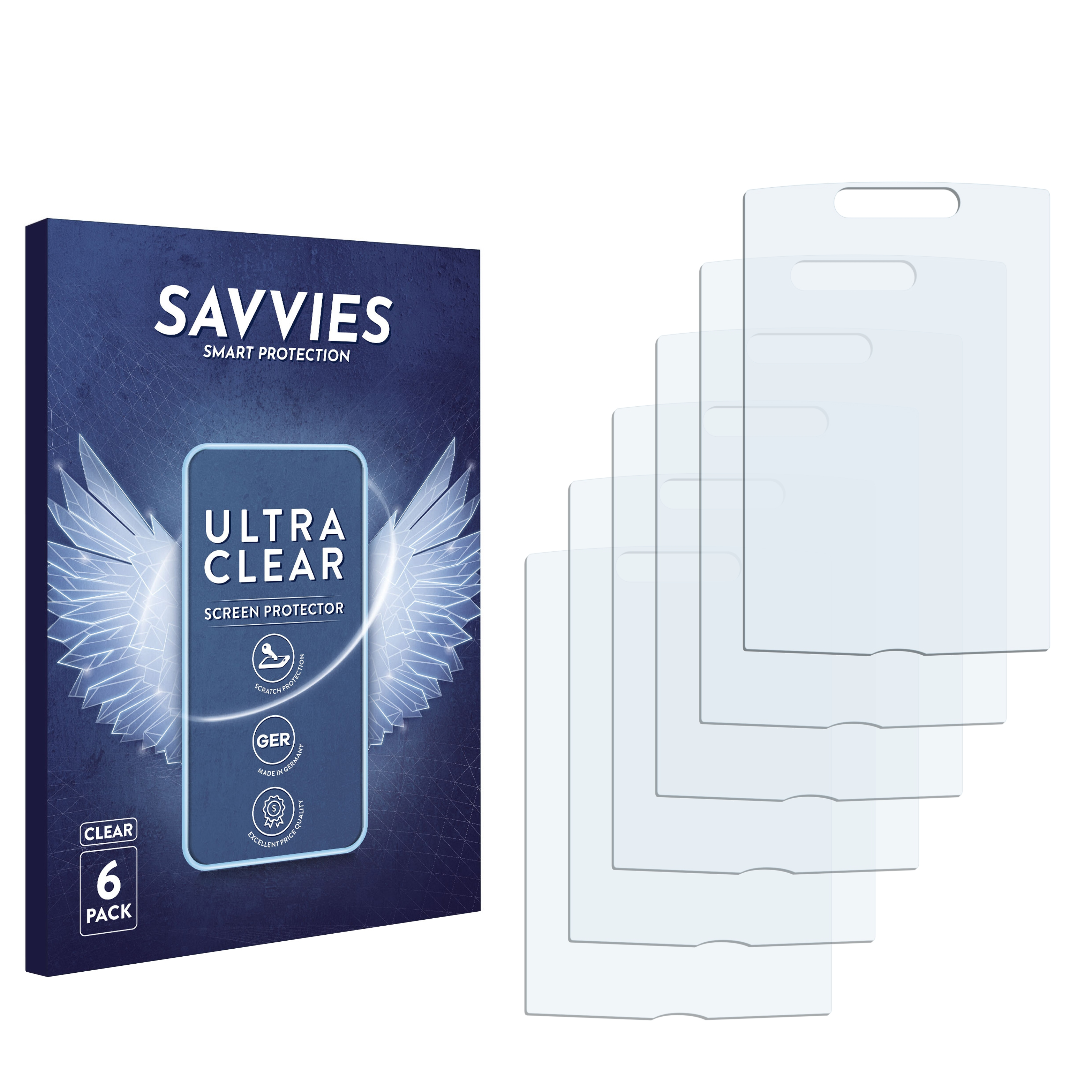 6x SAVVIES Schutzfolie(für Samsung SGH-I200) klare