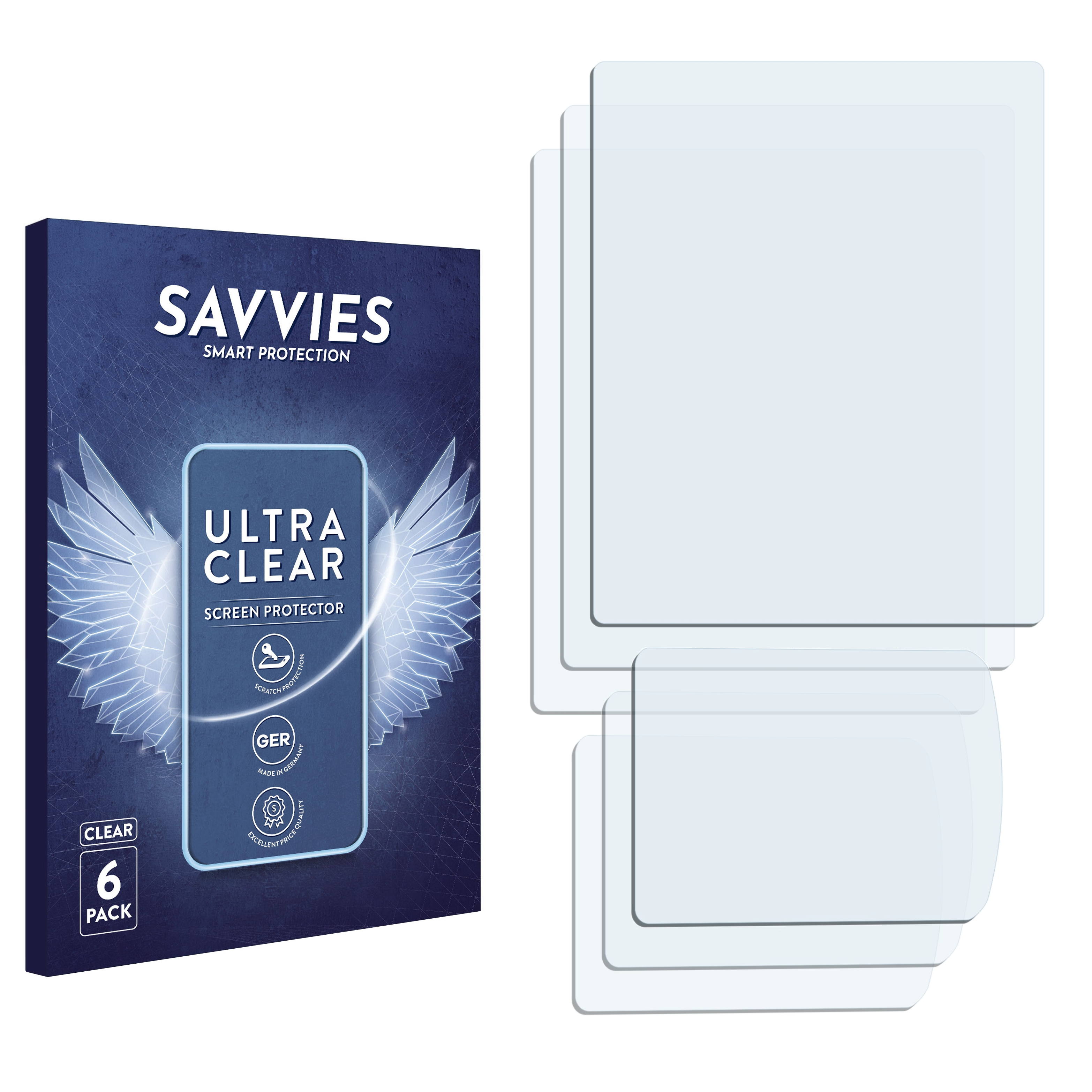 klare SAVVIES 6x Samsung Schutzfolie(für SGH-ZM60)