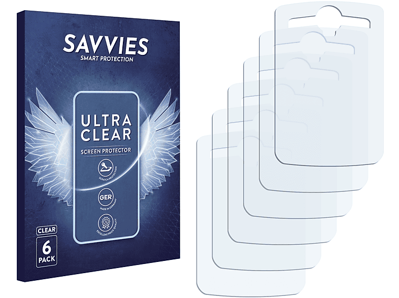 SAVVIES 6x klare Schutzfolie(für Motorola W175)