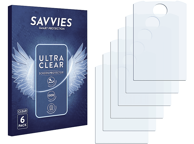 SAVVIES 6x klare Schutzfolie(für Motorola W360)