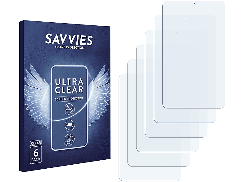 SAVVIES 6x klare Schutzfolie(für Evolio Quattro HD)