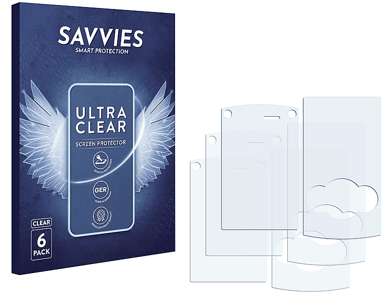 SAVVIES 6x klare Schutzfolie(für Sony Ericsson W980i)