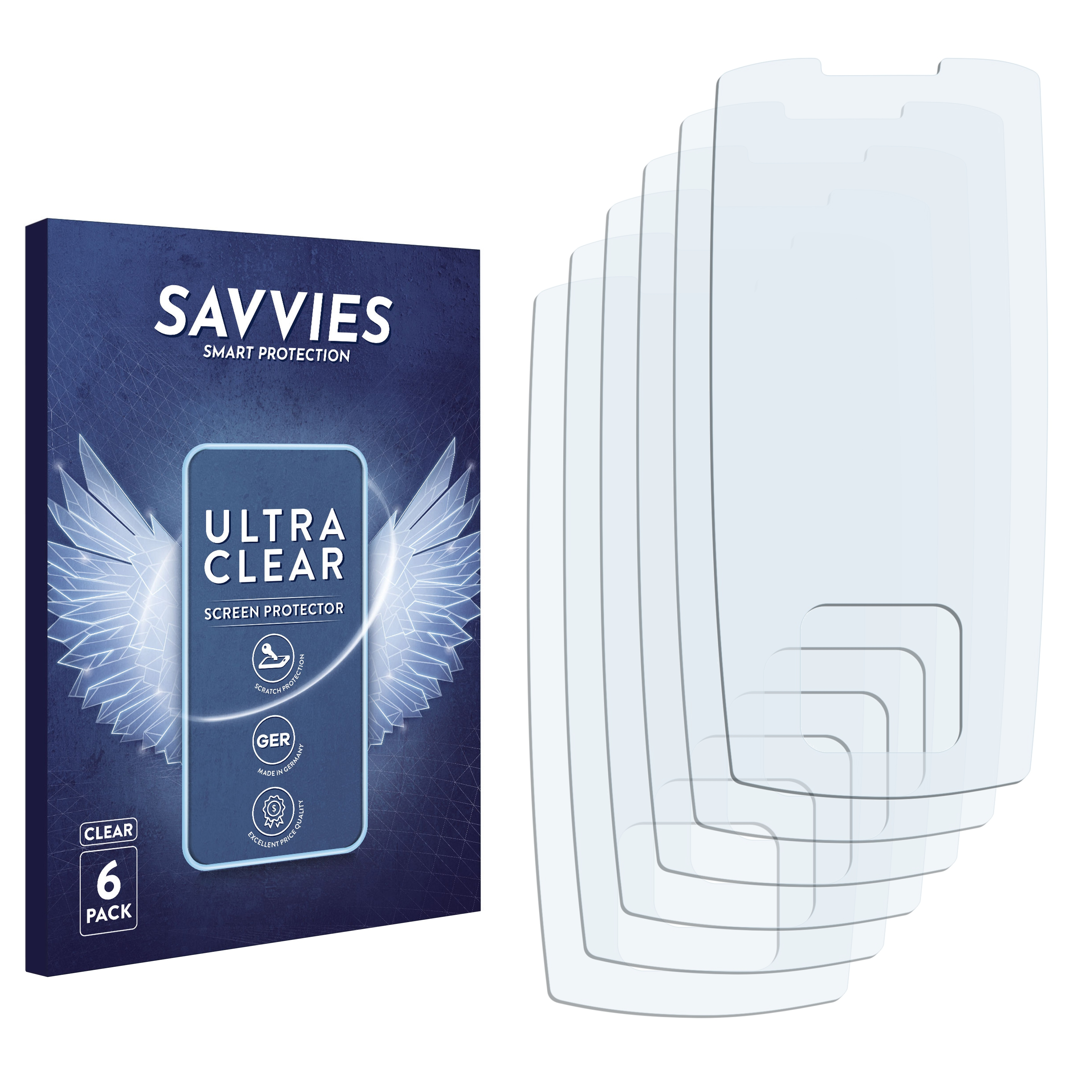 SAVVIES 6x klare Schutzfolie(für Samsung SGH-E900)