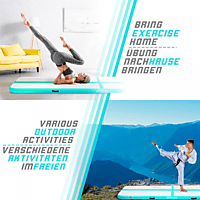 PHYSIONICS Air Track 3 m Gymnastikmatte, Grün