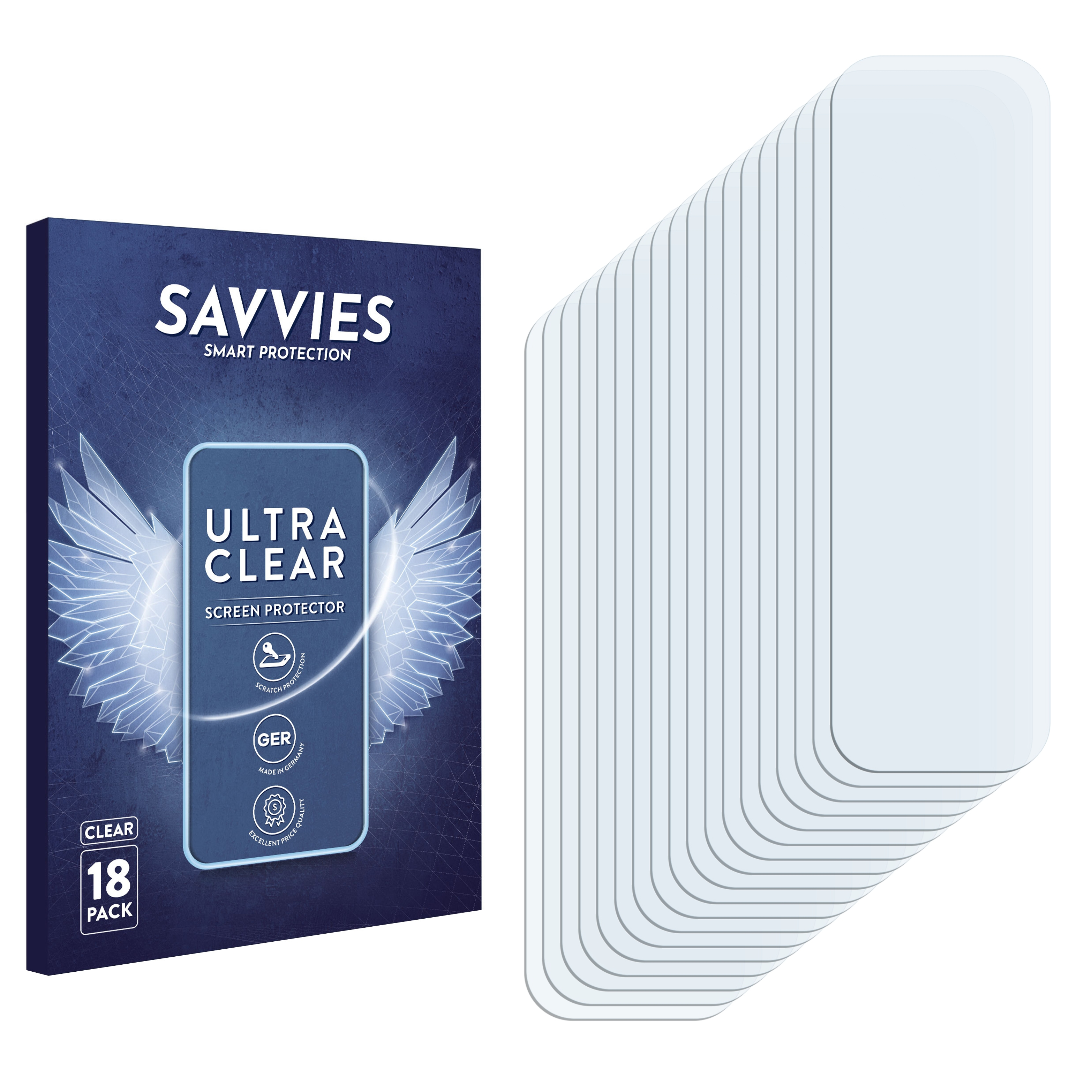 SAVVIES 18x klare Schutzfolie(für Huawei 7 SE) Nova