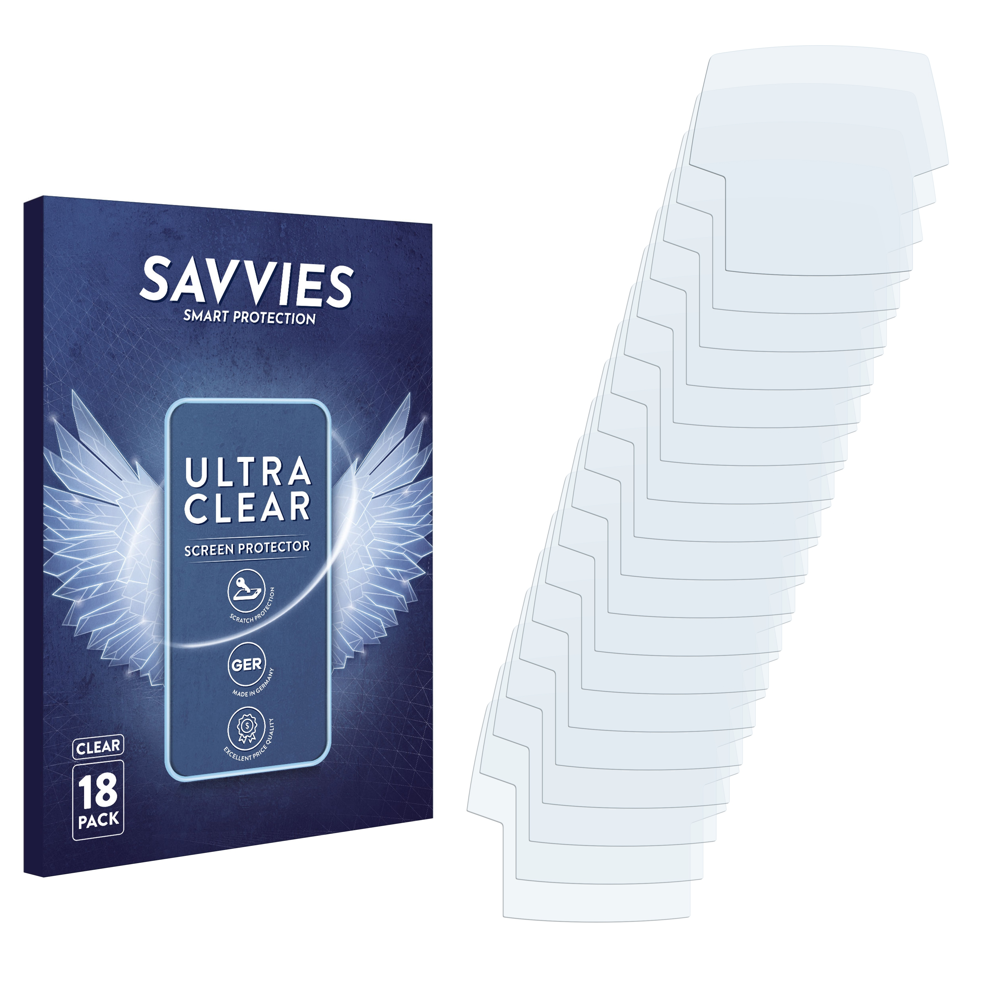 SAVVIES 18x Schutzfolie(für Bosch Intuvia Line) Active klare