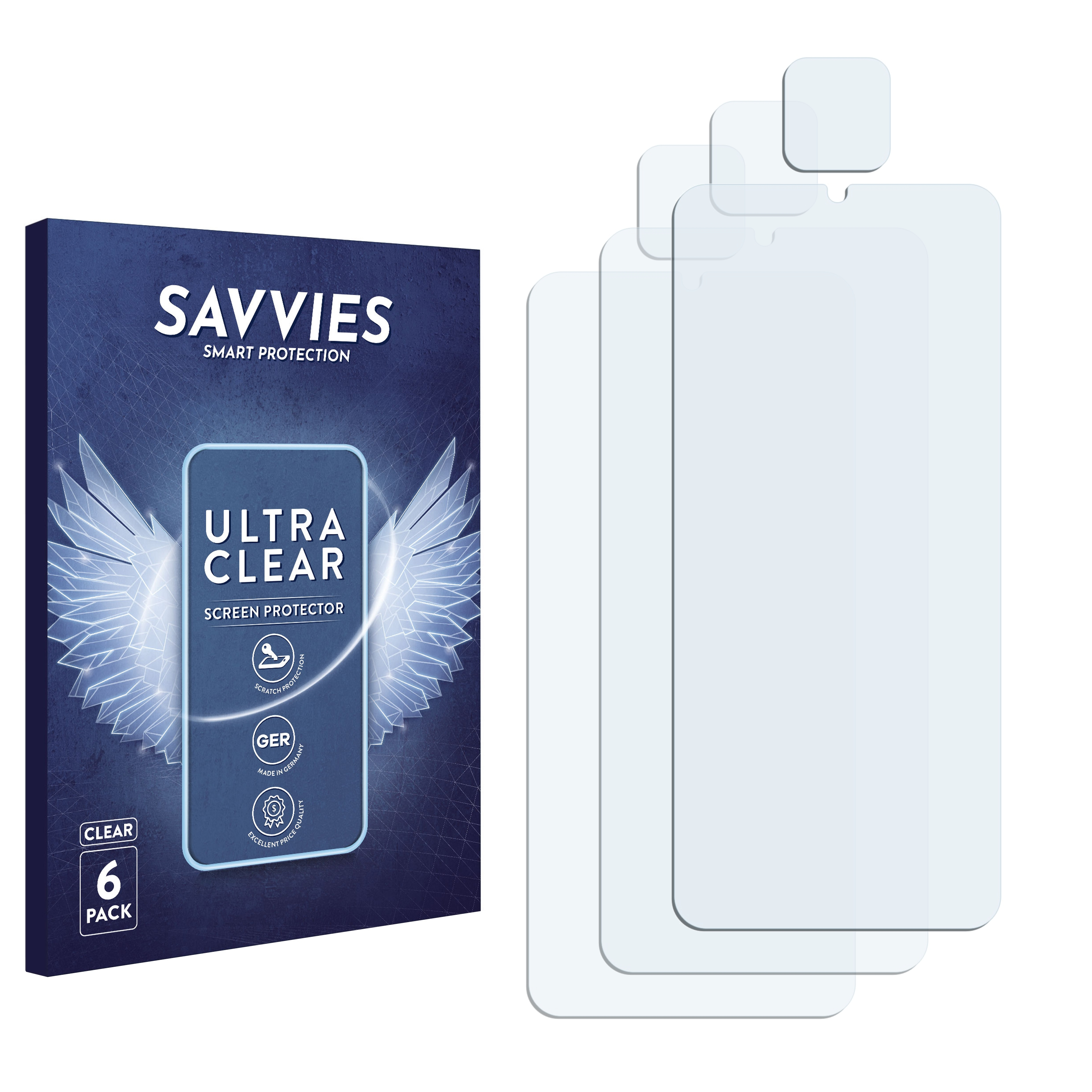 Galaxy A12) SAVVIES klare Samsung 6x Schutzfolie(für