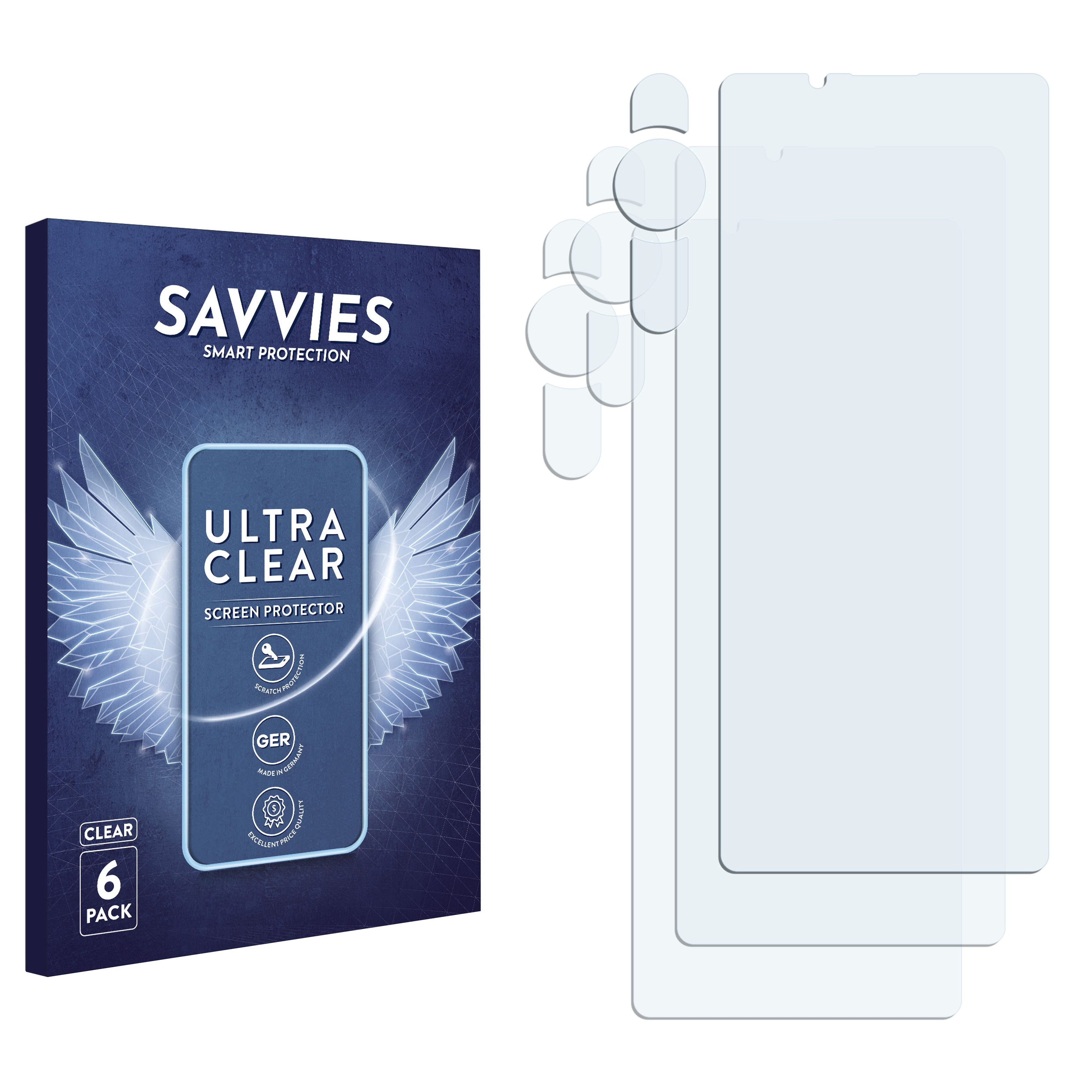 SAVVIES 6x klare Pro-I) Schutzfolie(für Xperia Sony