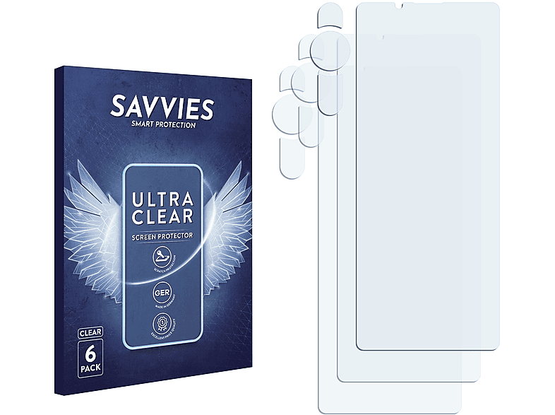 SAVVIES 6x Schutzfolie(für Pro-I) Sony klare Xperia