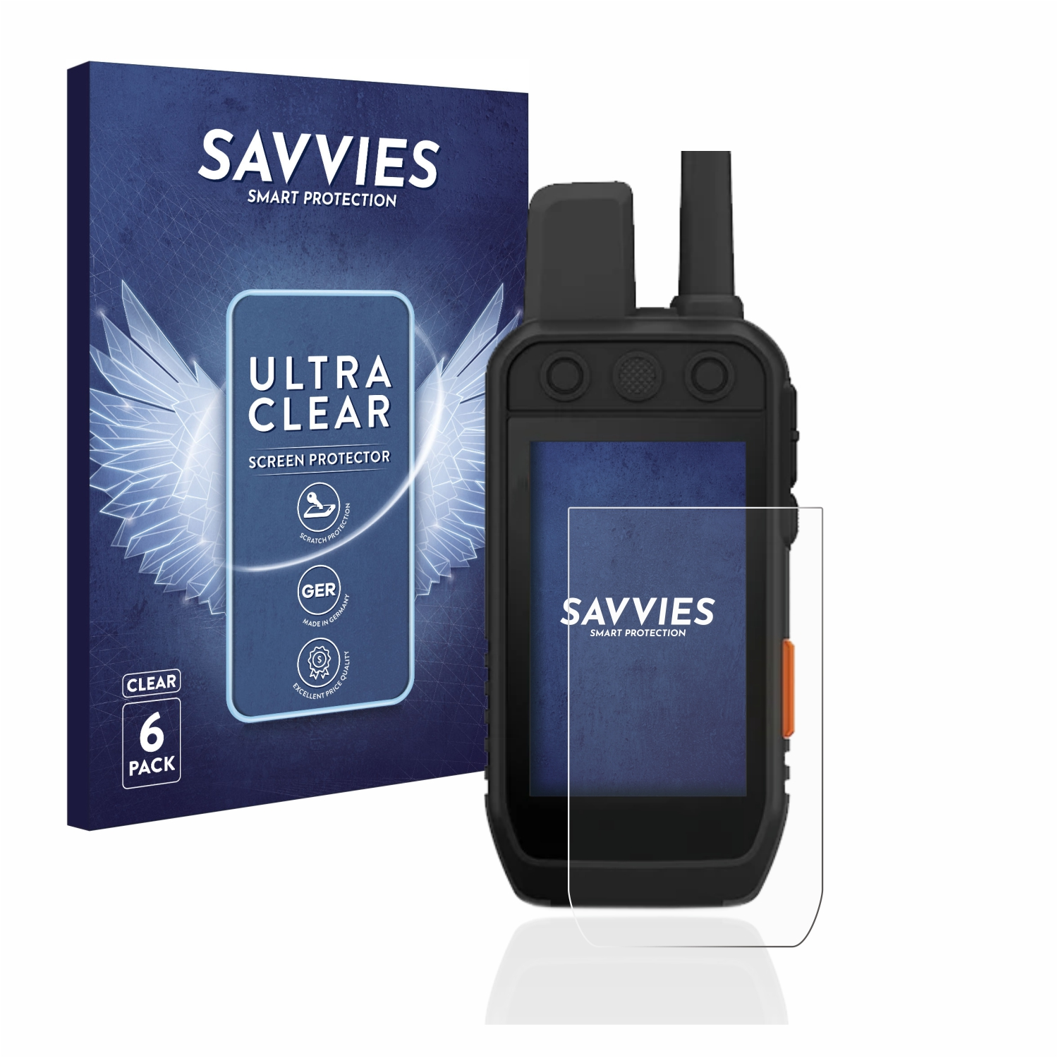 SAVVIES 6x klare Schutzfolie(für Alpha Garmin 200i K)
