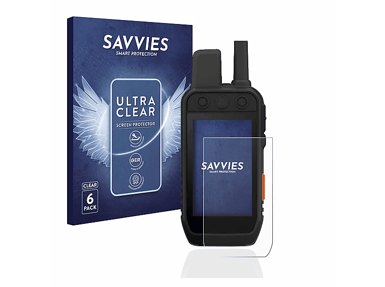 SAVVIES 6x klare Schutzfolie(für Garmin Alpha 200i K)