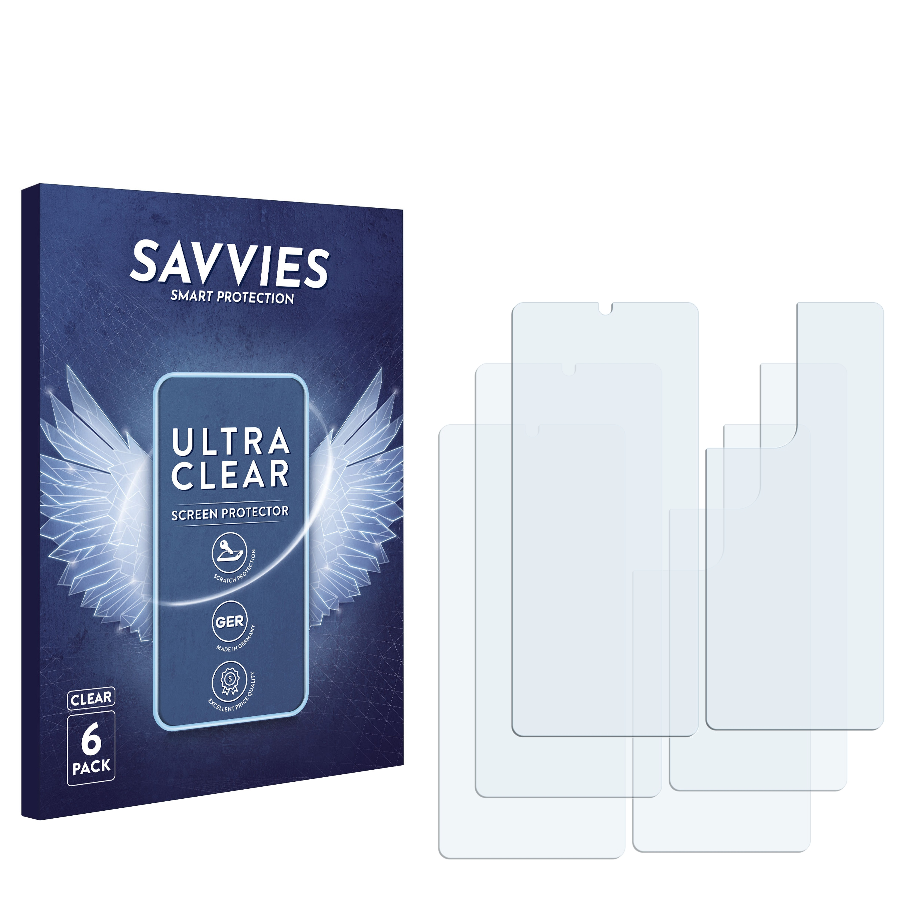 klare 5G) Ultra 6x Samsung Galaxy Schutzfolie(für SAVVIES S21