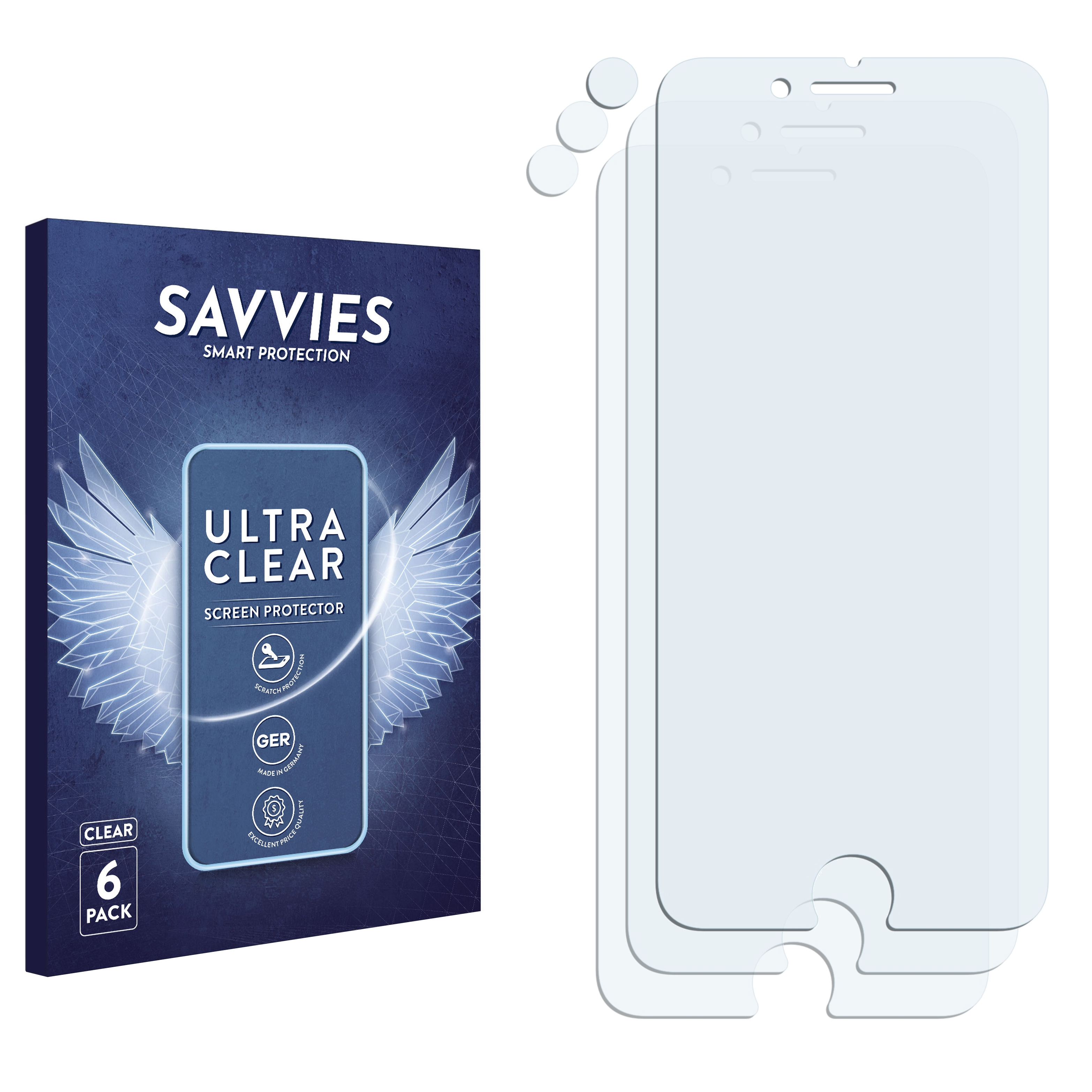 SAVVIES 6x iPhone 2020) 2 Schutzfolie(für klare SE Apple