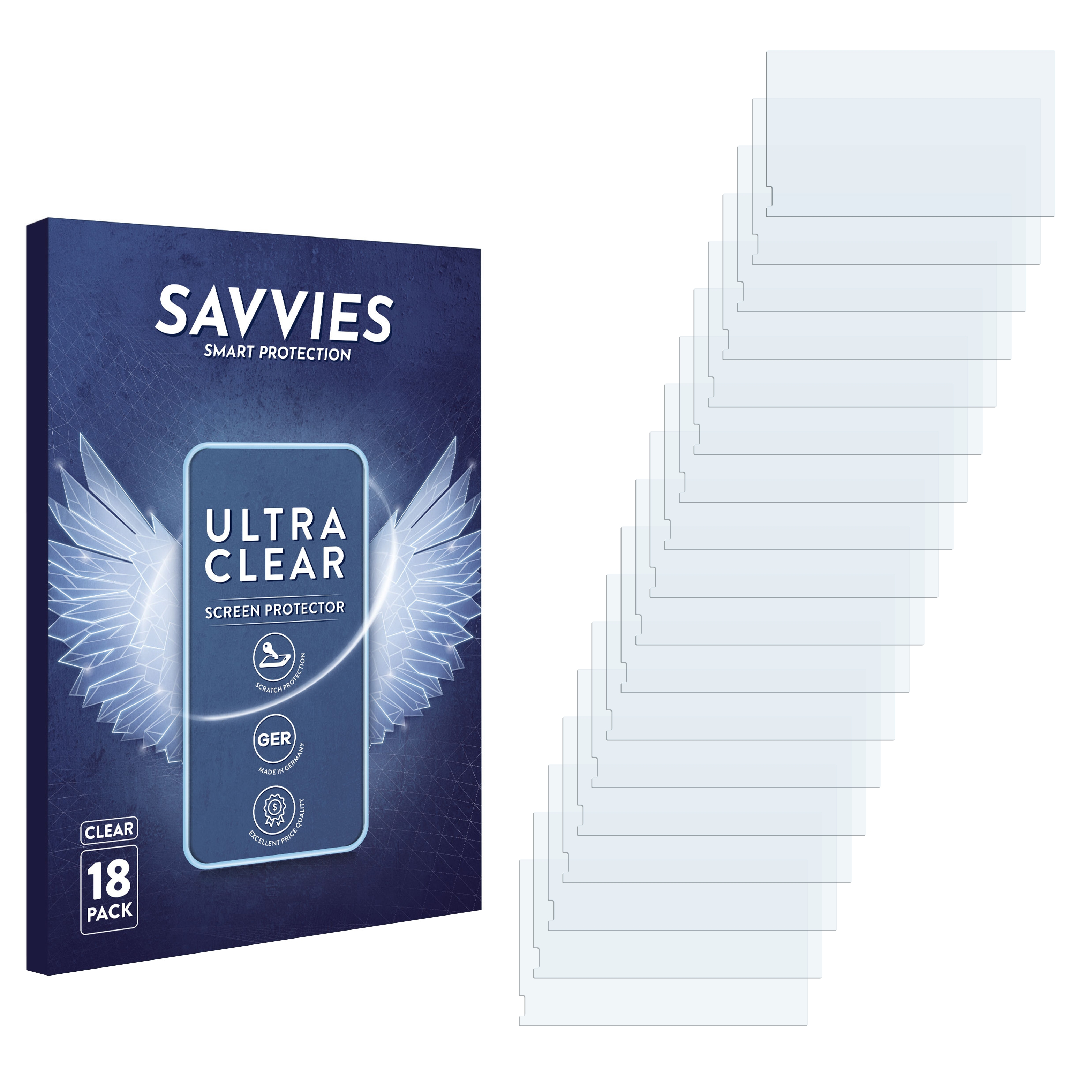 SAVVIES 18x klare Schutzfolie(für Xtrons IN90M164L)