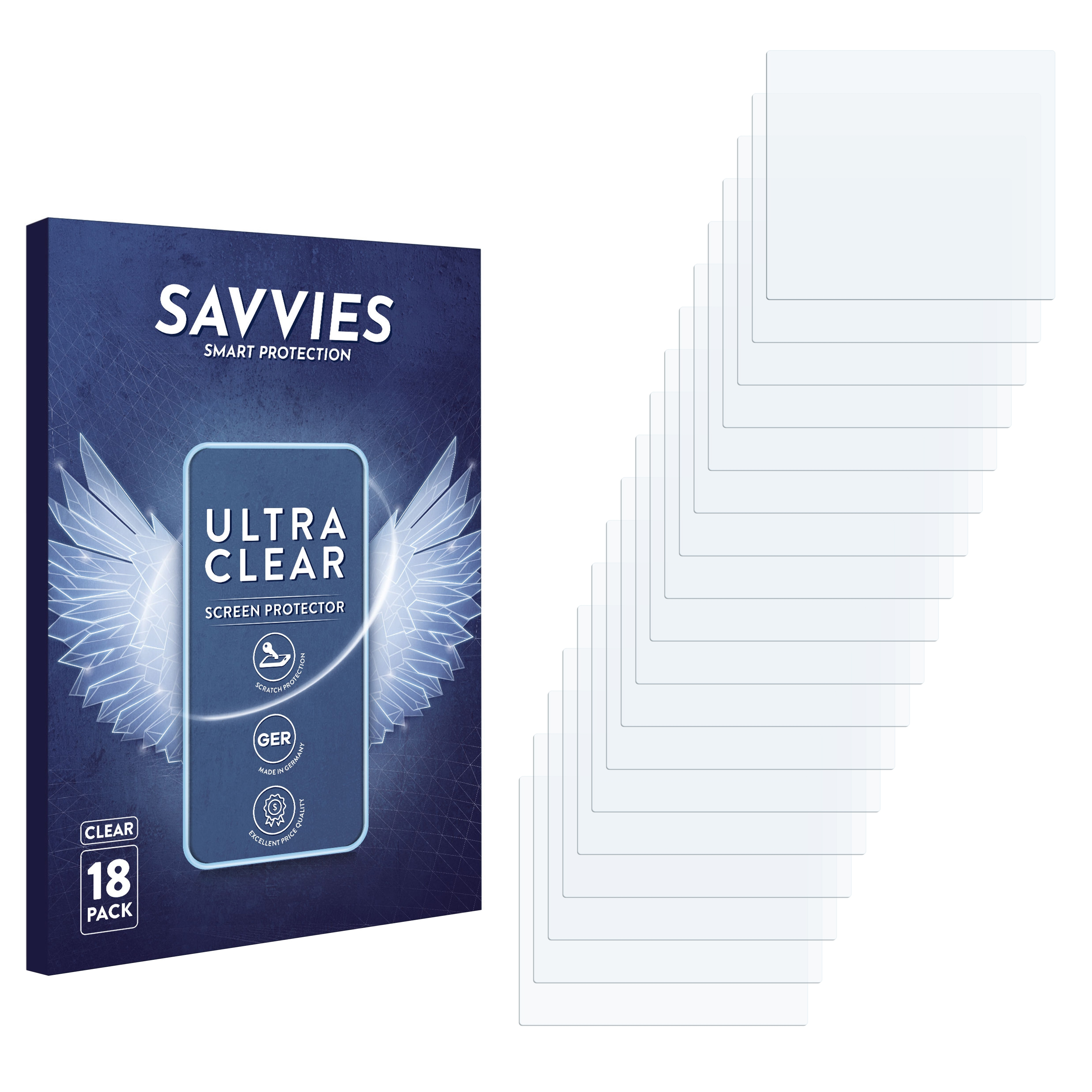 SAVVIES 18x Schutzfolie(für Swissphone X35) s.Quad klare