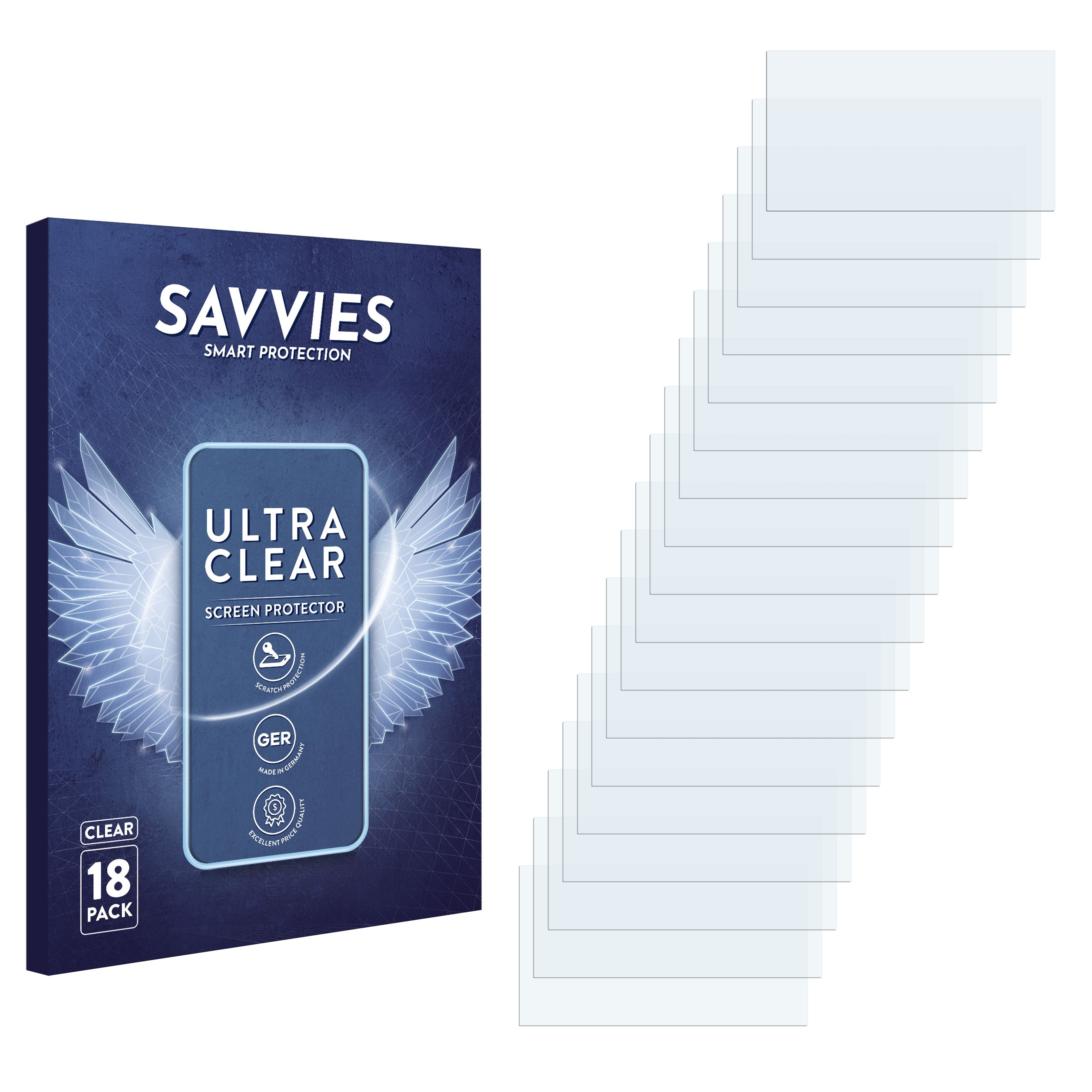 SAVVIES 18x klare Schutzfolie(für Garmin LGV610) dezl