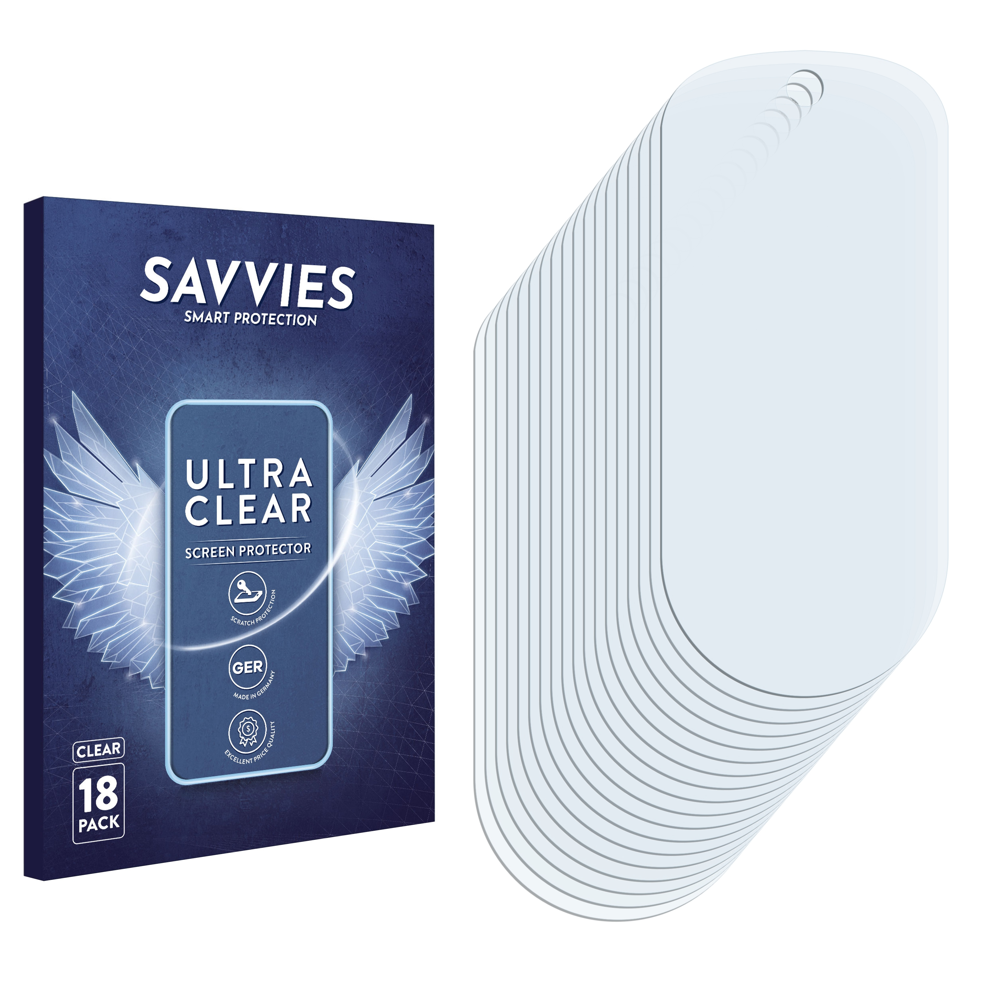 SAVVIES 18x klare Schutzfolie(für Metronom) MicroNome KLIQ