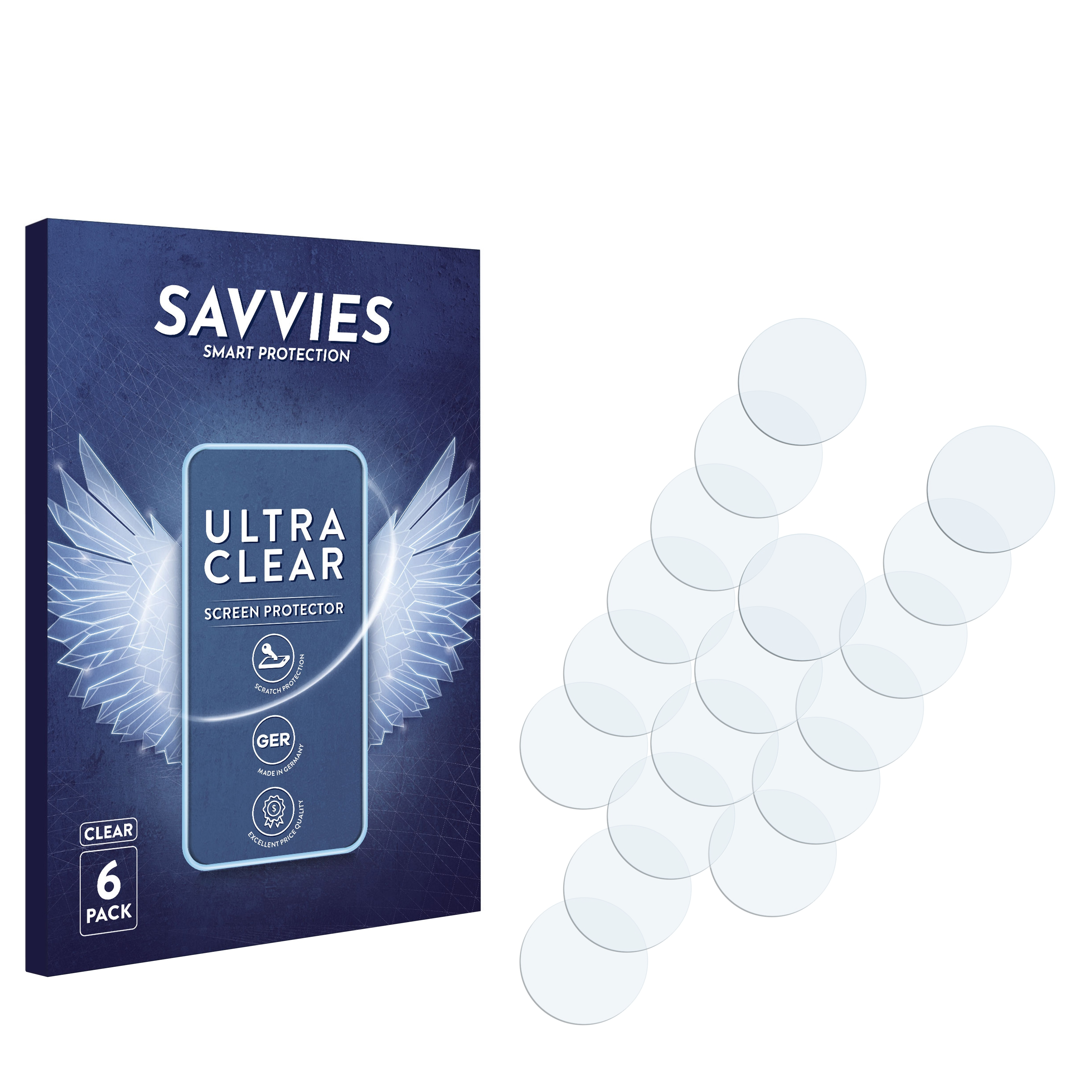 SAVVIES Pro 11 Schutzfolie(für Apple iPhone klare Max) 6x