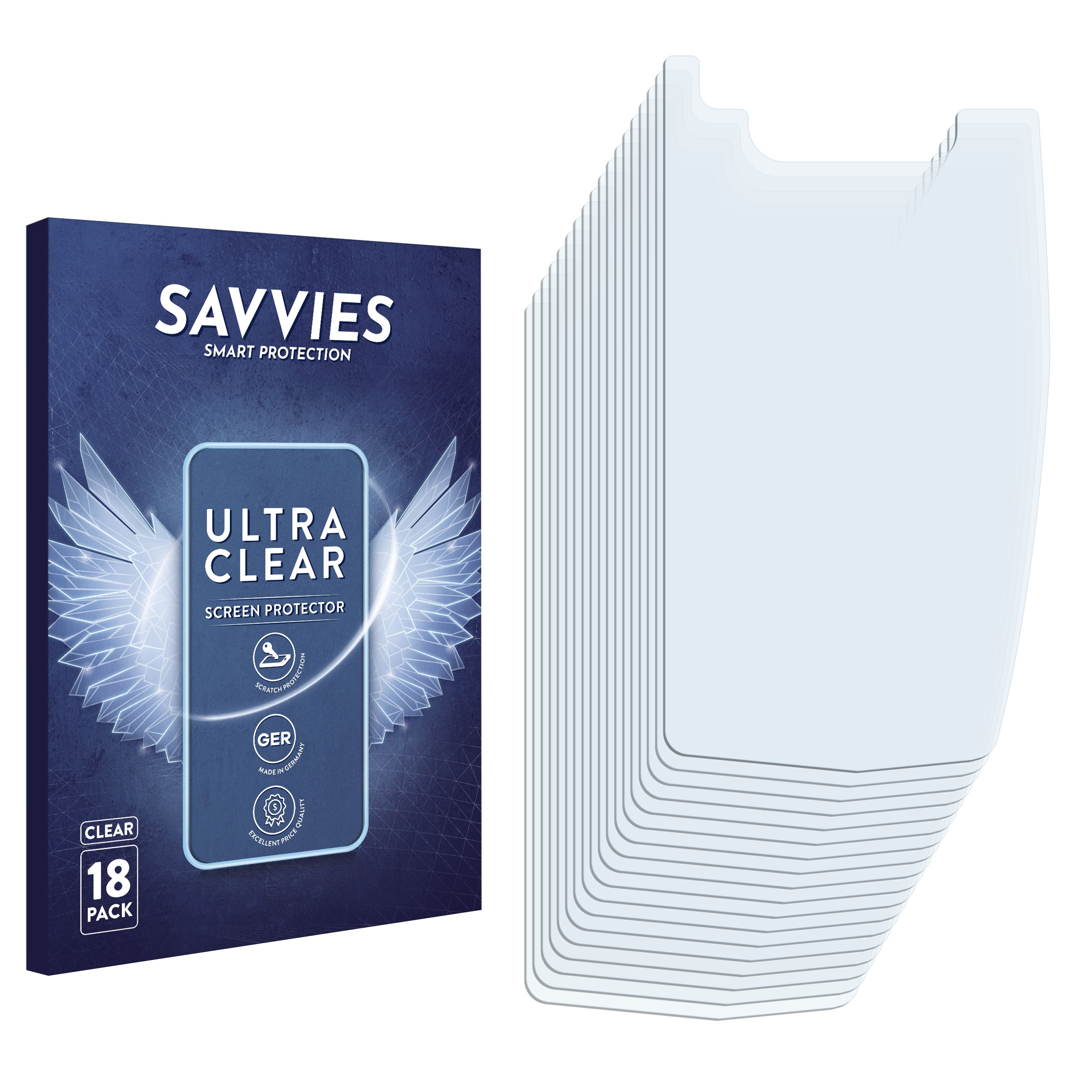 SAVVIES 18x klare Schutzfolie(für Sanwa / 44 MT MT 5)