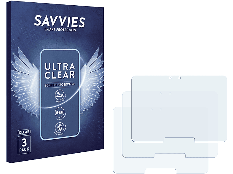 SAVVIES 3x klare Schutzfolie(für Samsung Tab Pro) Galaxy Active