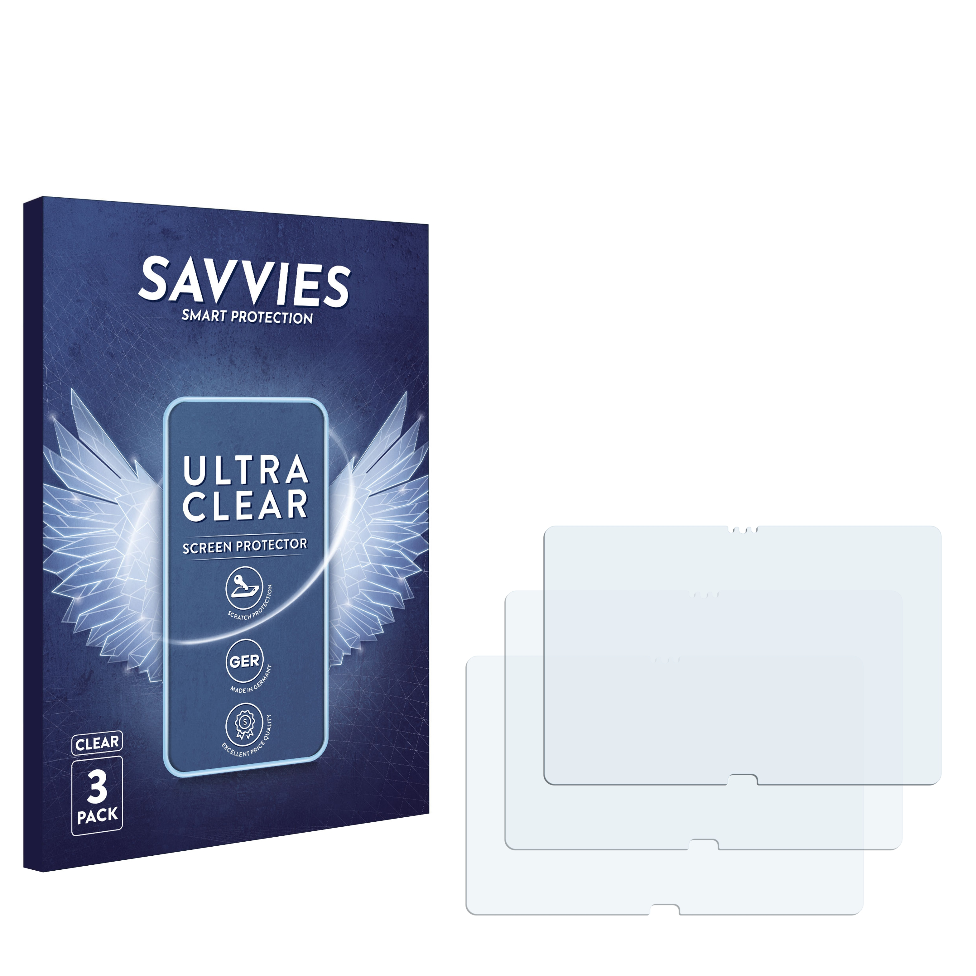 SAVVIES 3x klare Schutzfolie(für Huawei 10.1\