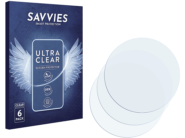 SAVVIES 6x klare Schutzfolie(für Lamax W9.1 Linse (Gehäuse))