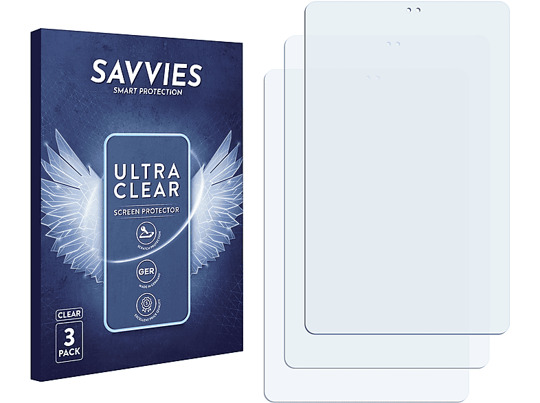 SAVVIES 3x klare Schutzfolie(für Samsung Galaxy Tab A 10.5 2018)