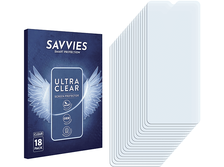 SAVVIES 18x klare Schutzfolie(für Vivo Y33T)