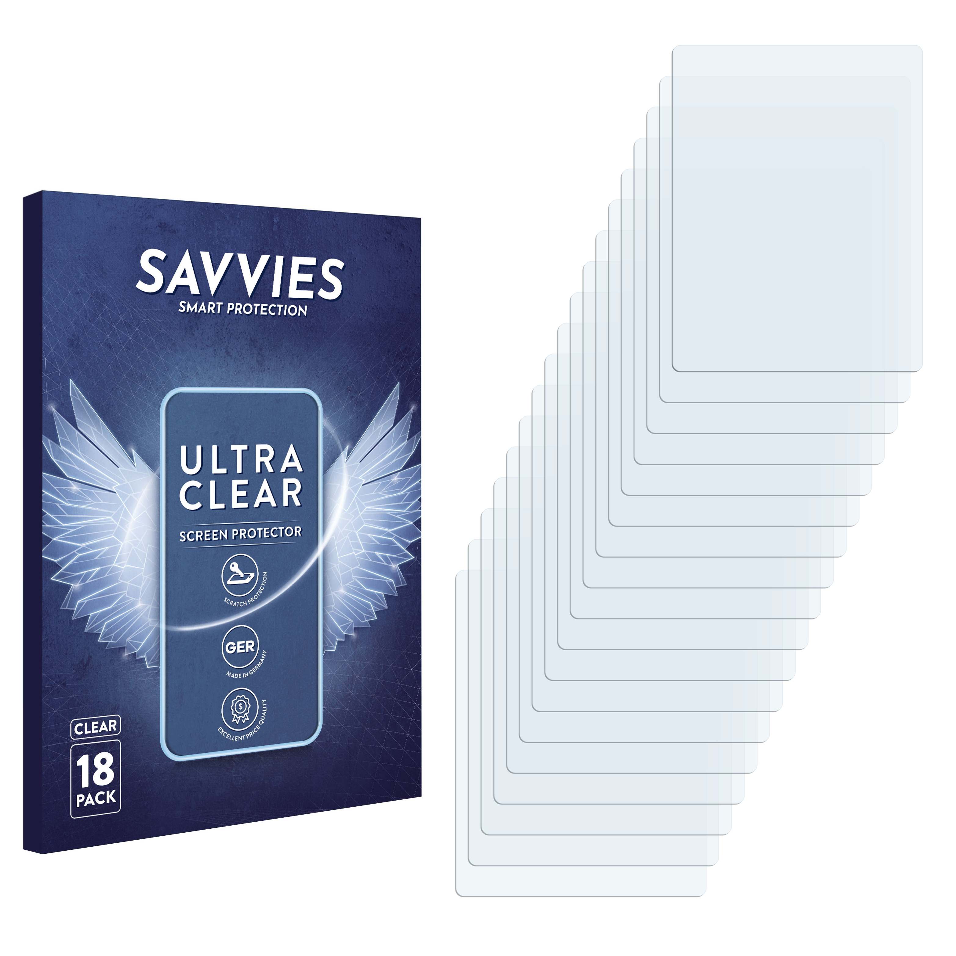 SAVVIES 18x klare Schutzfolie(für Datalogic Plus) Falcon X3