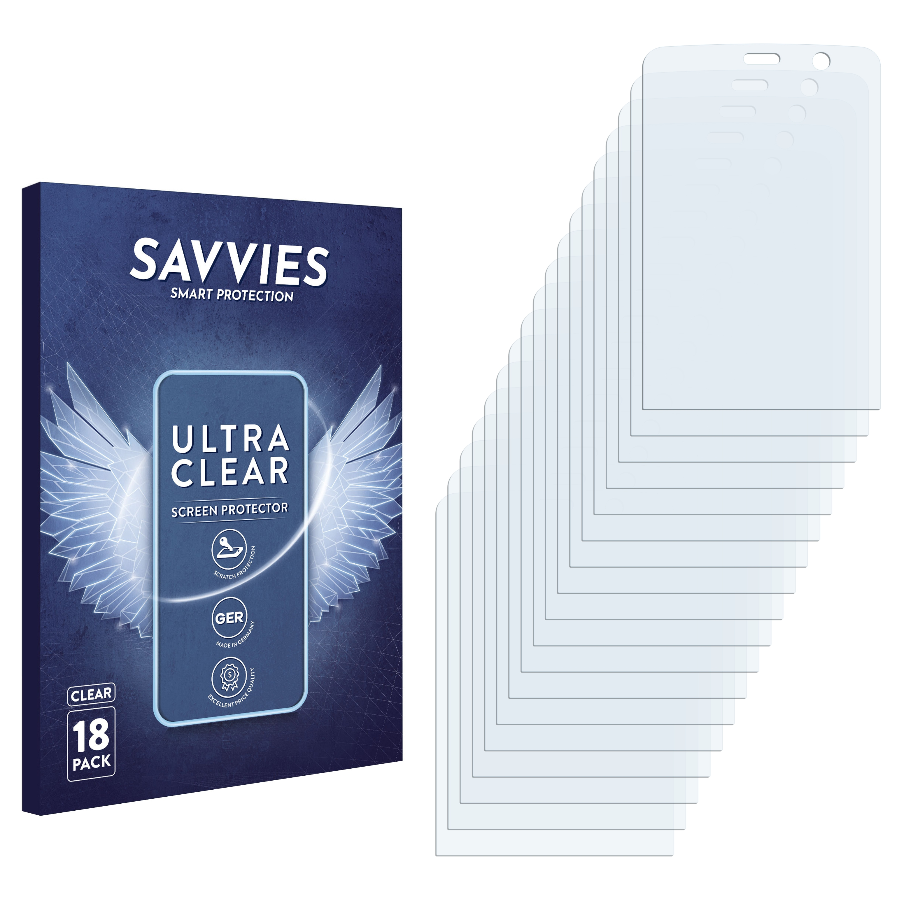 SAVVIES 18x Brondi klare Schutzfolie(für 4G) Energy