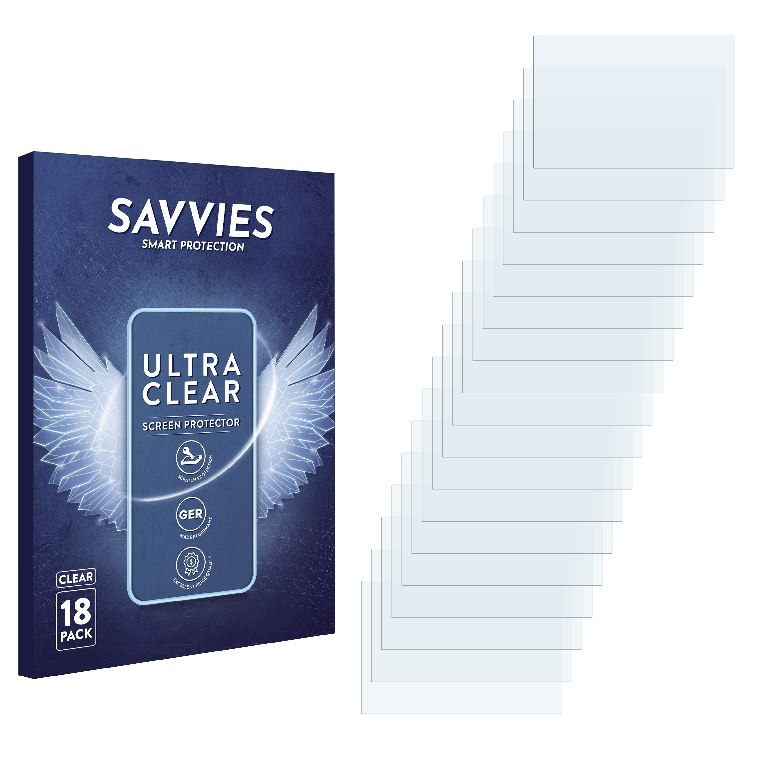 SAVVIES 18x klare Datafox Schutzfolie(für Evo 3.5 Pure)