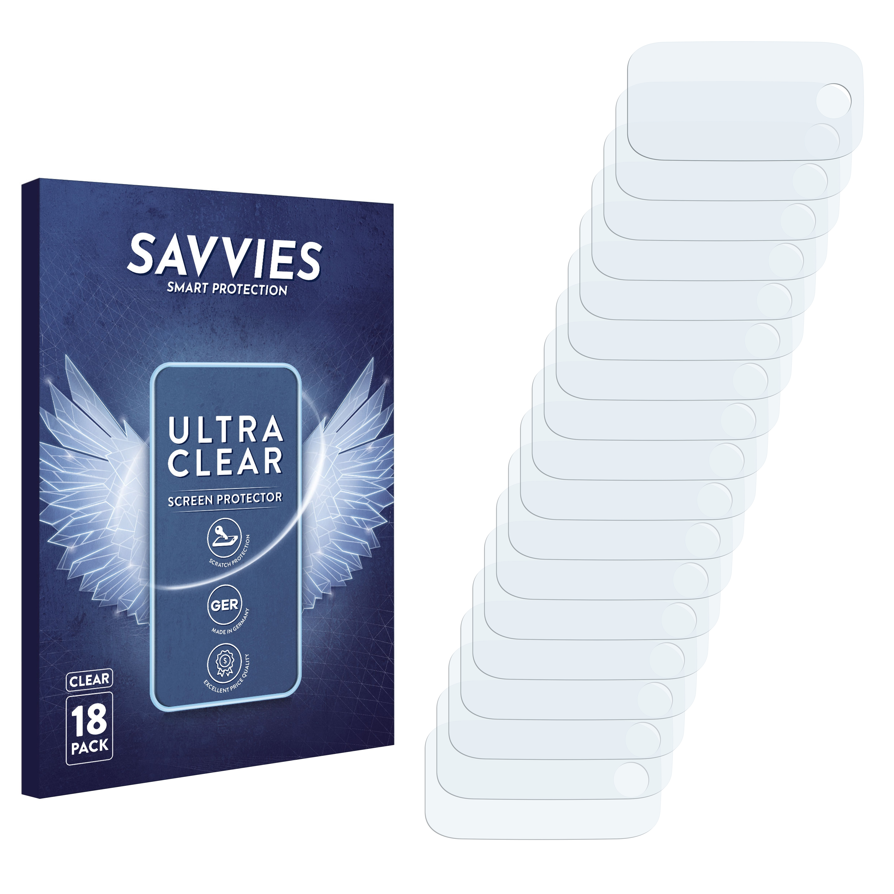 SAVVIES 18x klare Schutzfolie(für Oximeter) Pulse Mommed