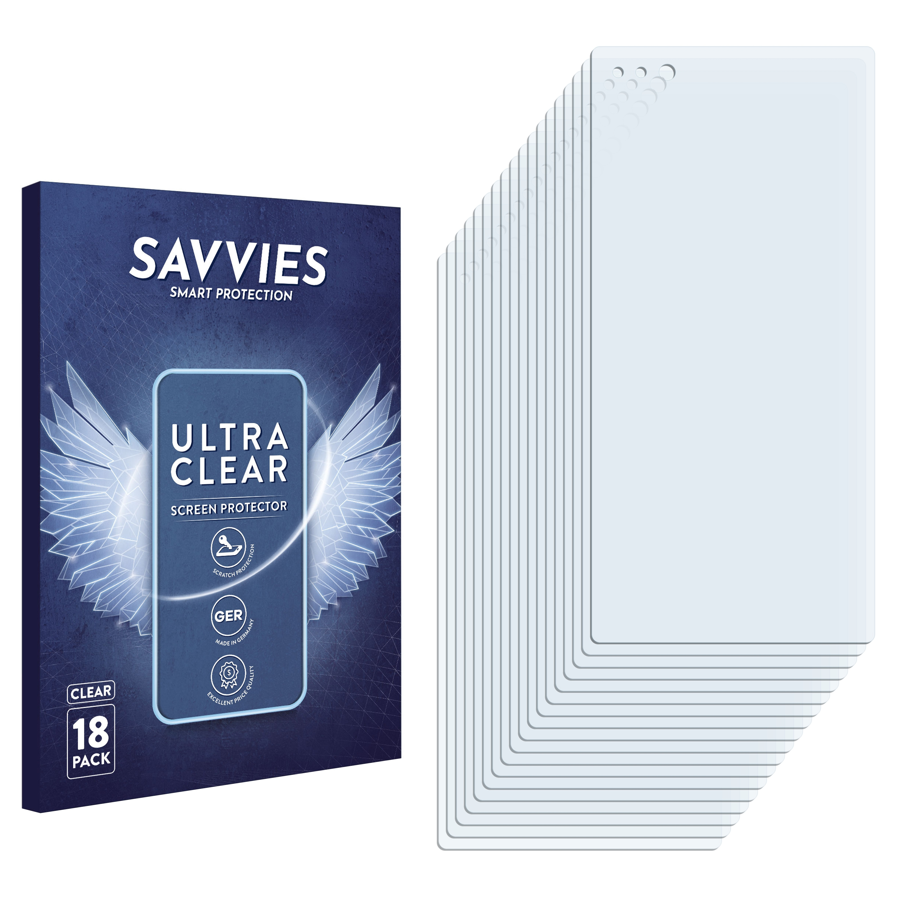 SAVVIES 18x klare Schutzfolie(für Pay M60 Computer) Mobile TouchSystems Elo