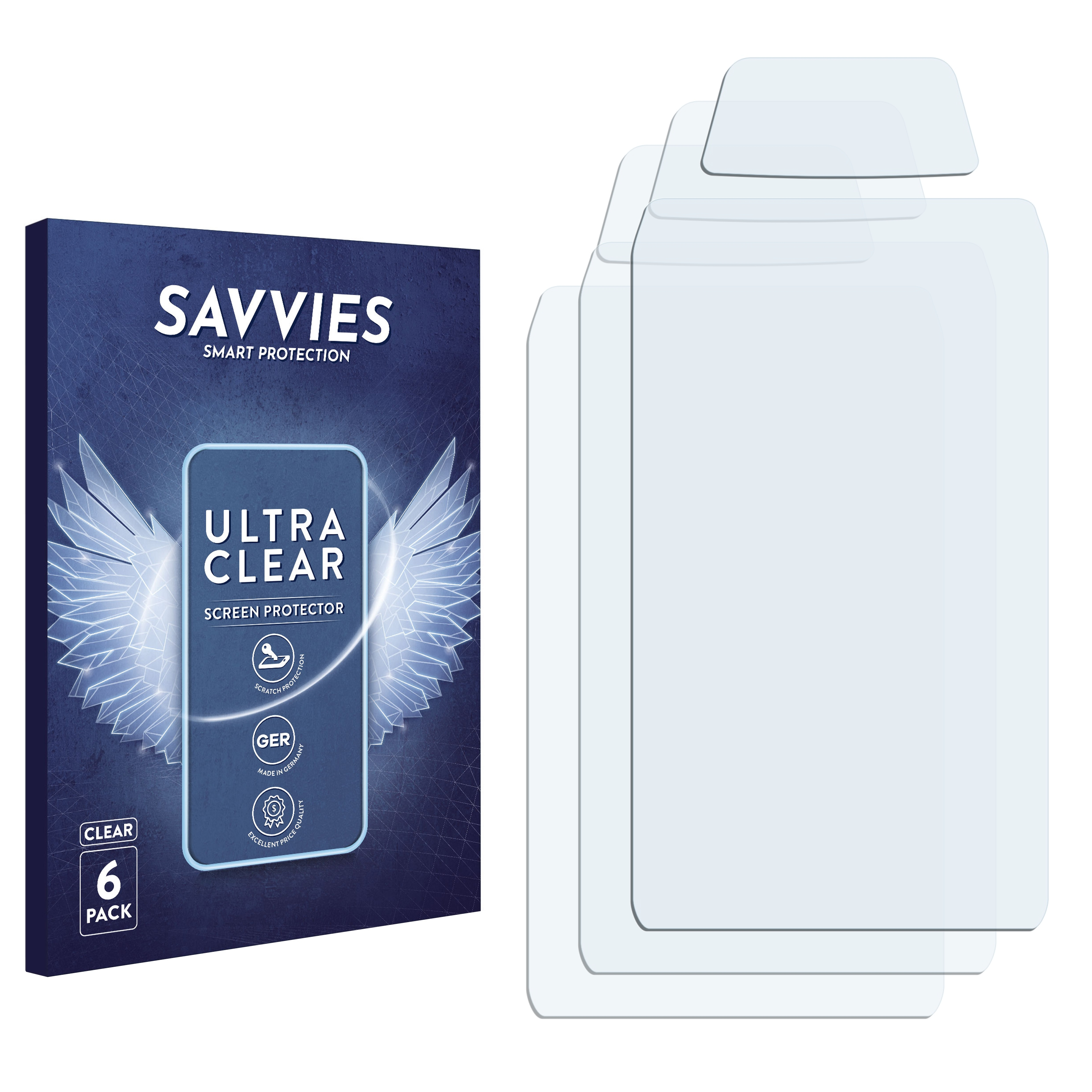 SAVVIES 6x klare Schutzfolie(für Mototrbo Motorola Ion)