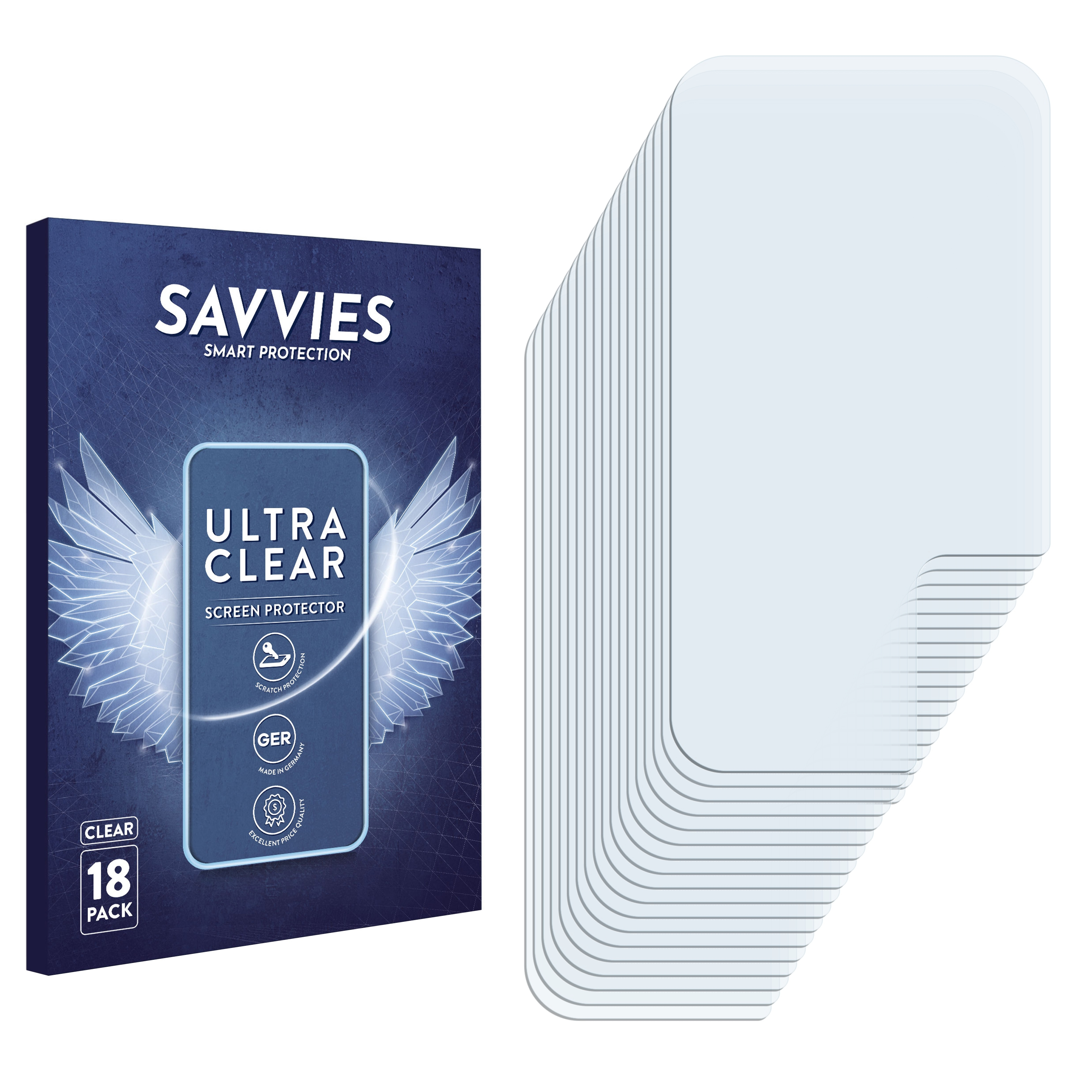 SAVVIES 18x P40 Schutzfolie(für Plus) Huawei Pro klare