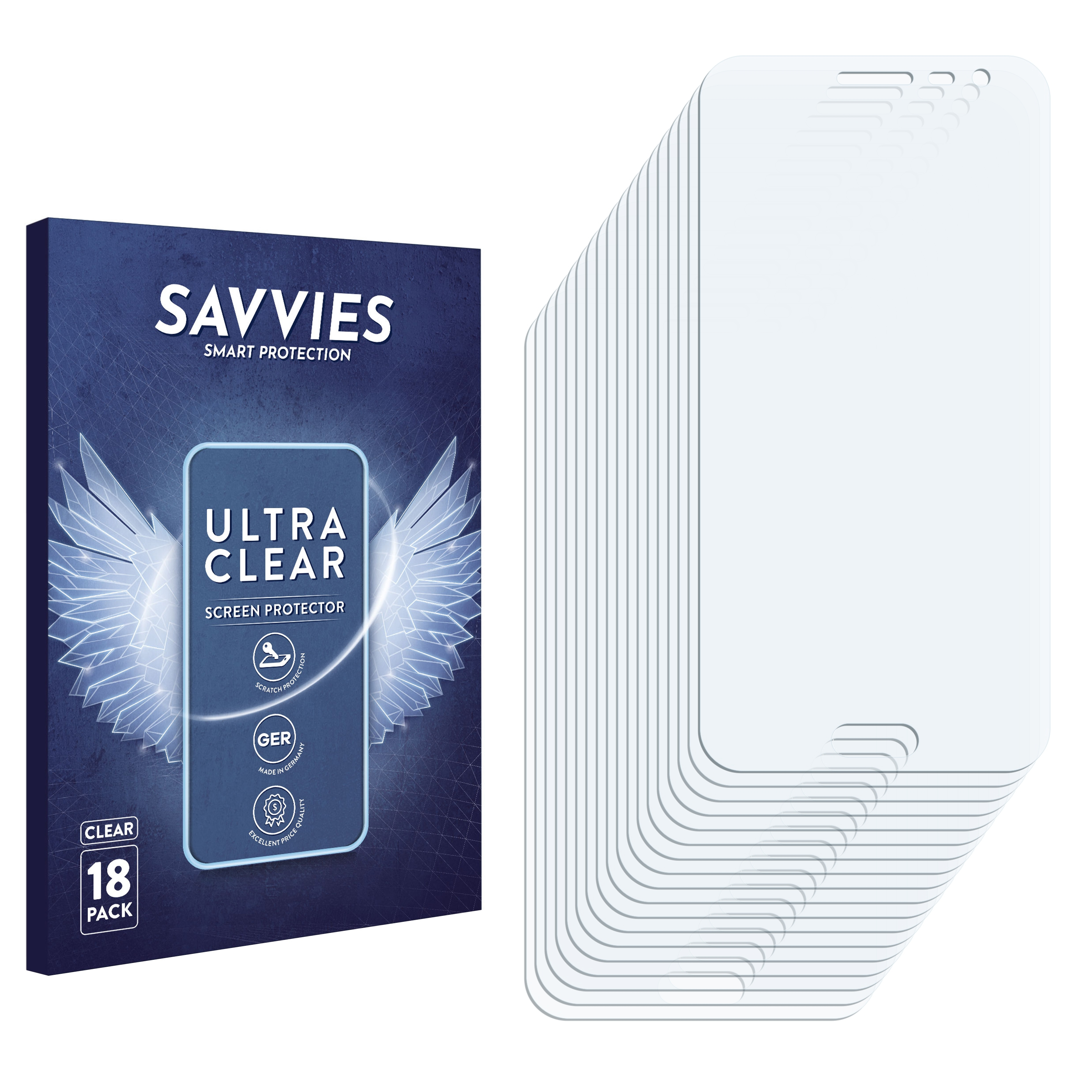 SAVVIES 18x klare Schutzfolie(für Samsung 2016) J3 Duos Galaxy