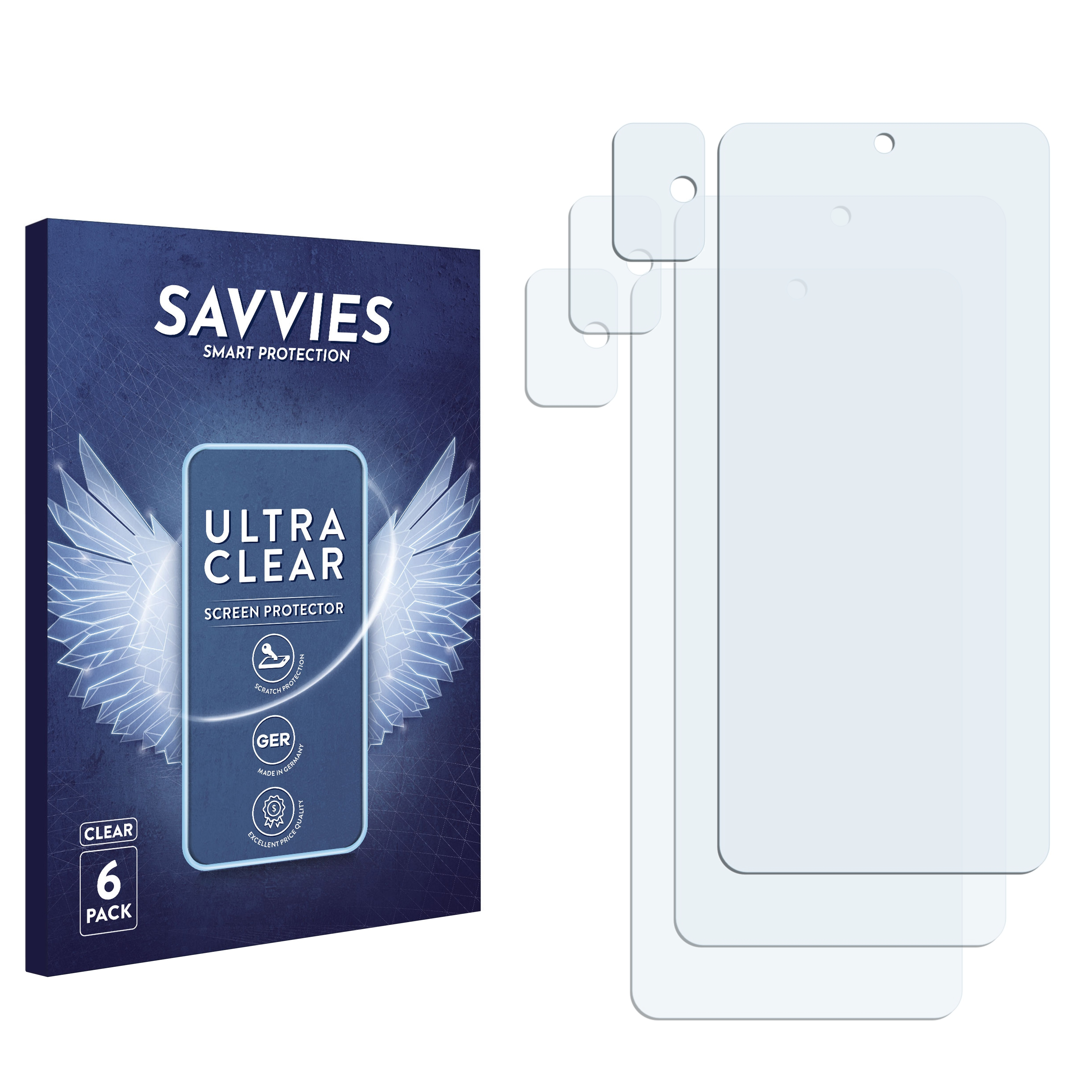 Galaxy A51) Samsung 6x Schutzfolie(für klare SAVVIES
