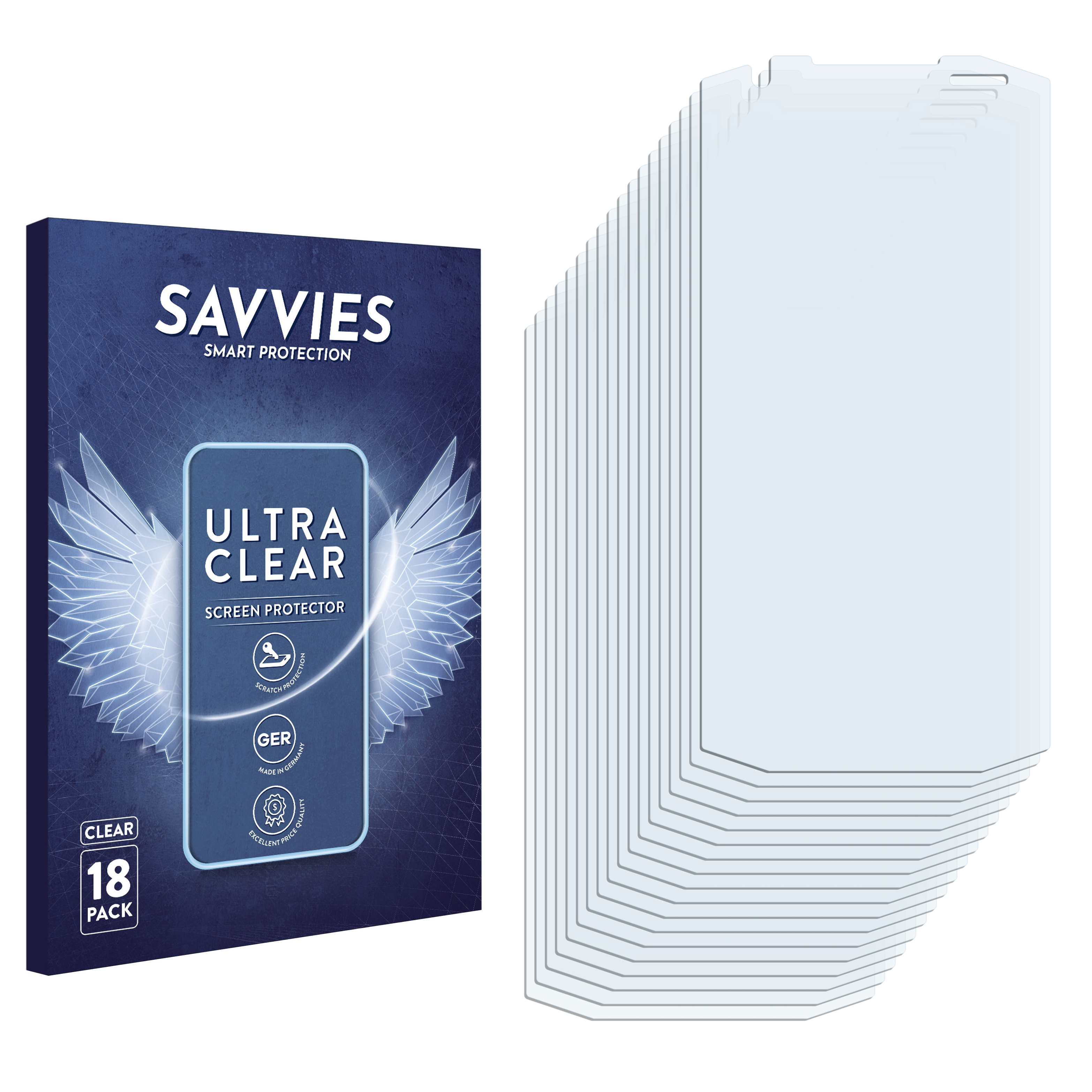 SAVVIES 18x klare Schutzfolie(für DXA600 Keyence DXW600)