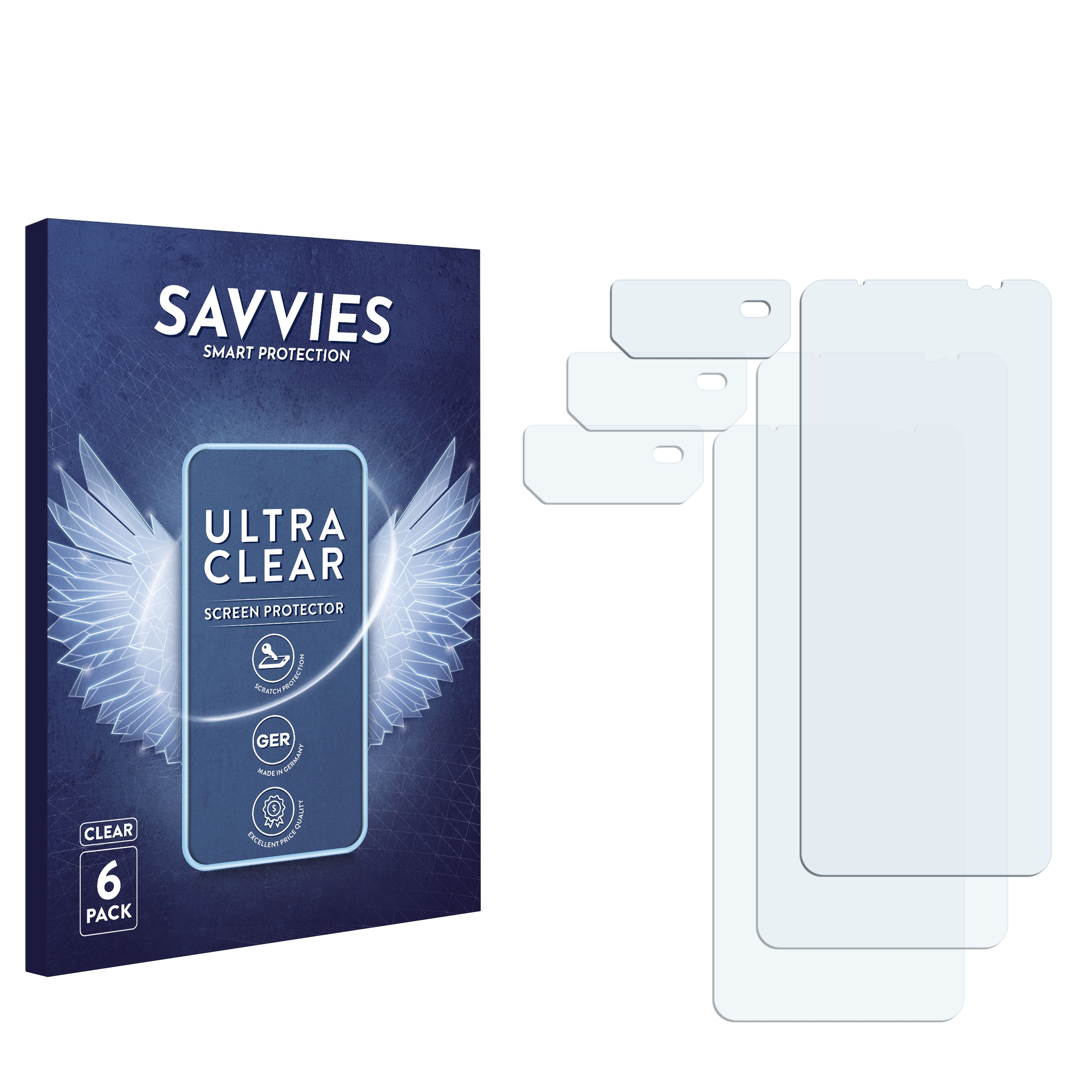 SAVVIES 6x klare 6) Schutzfolie(für ASUS Phone ROG