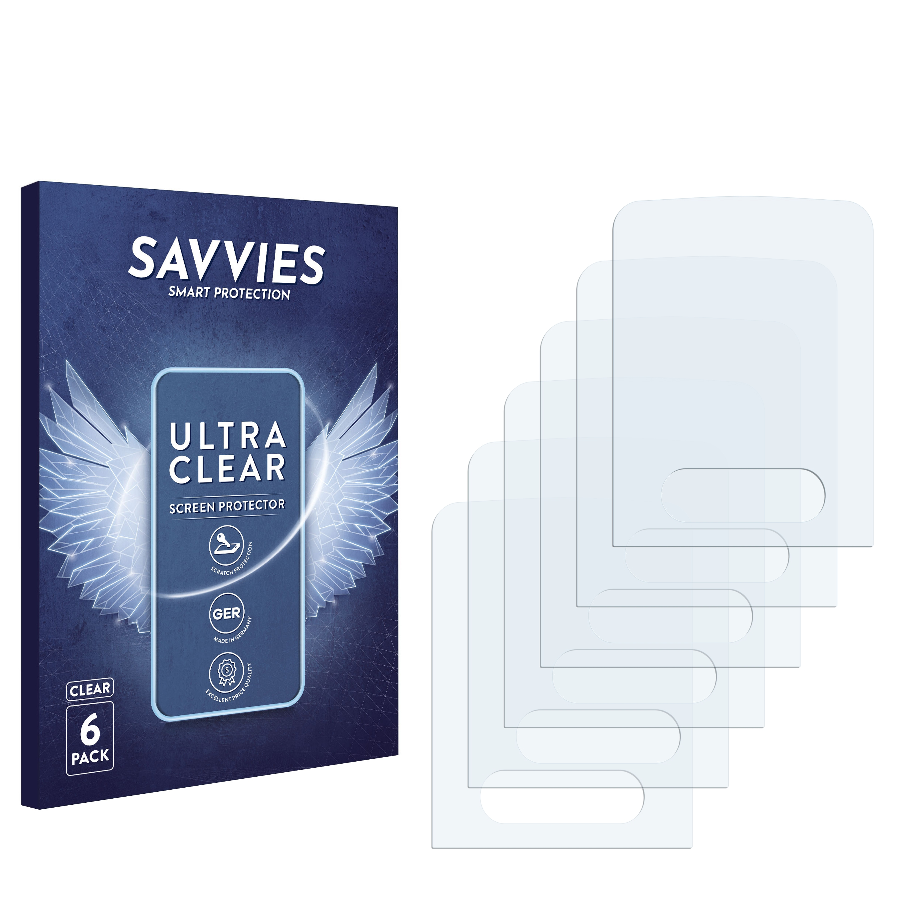 SAVVIES 6x klare Schutzfolie(für Futaba T3PV)