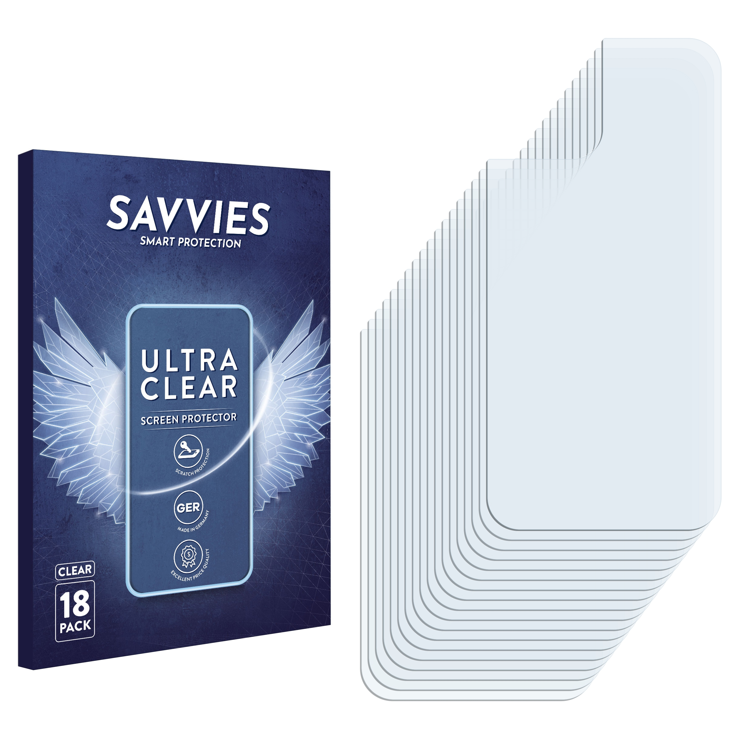 SAVVIES 18x klare Schutzfolie(für 12) iPhone Apple