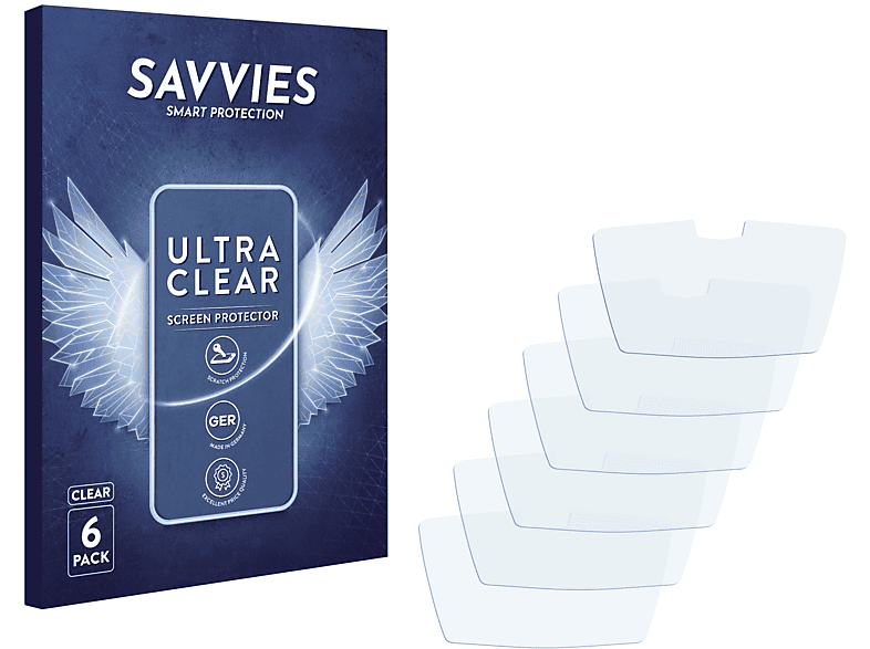 SAVVIES DX8e) klare Schutzfolie(für 6x Spektrum