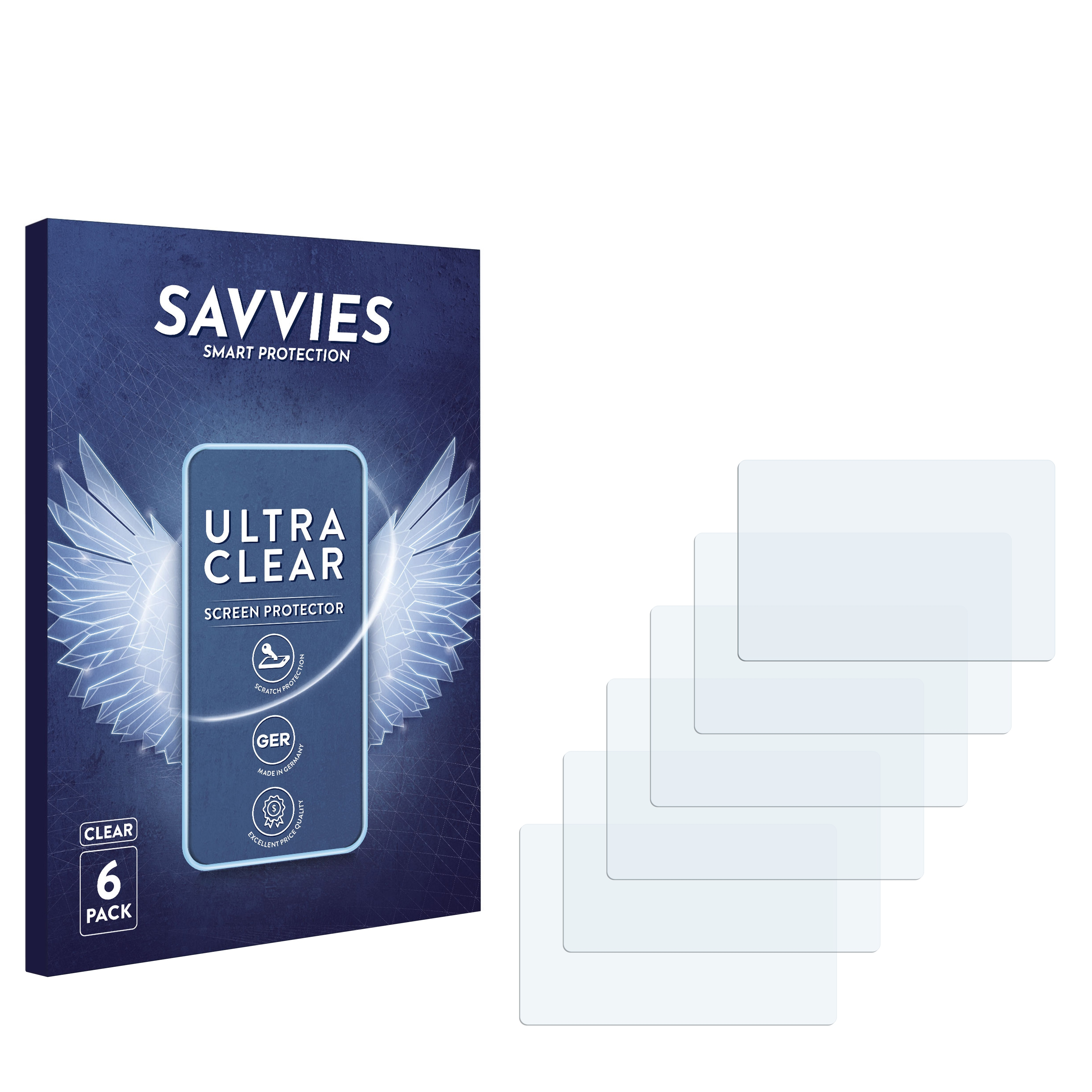 SAVVIES 6x klare KLIQ Tuner MetroPitch Metronome) Digital Schutzfolie(für